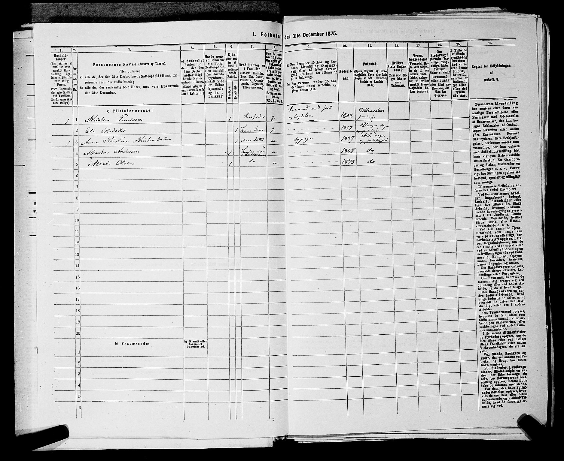 RA, 1875 census for 0236P Nes, 1875, p. 2781