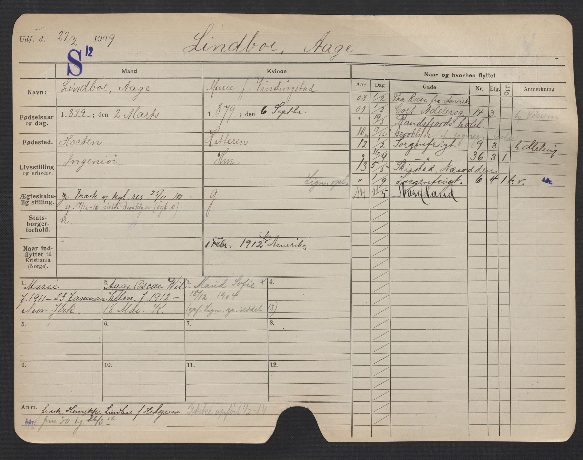 Oslo folkeregister, Registerkort, AV/SAO-A-11715/F/Fa/Fac/L0007: Menn, 1906-1914, p. 151a