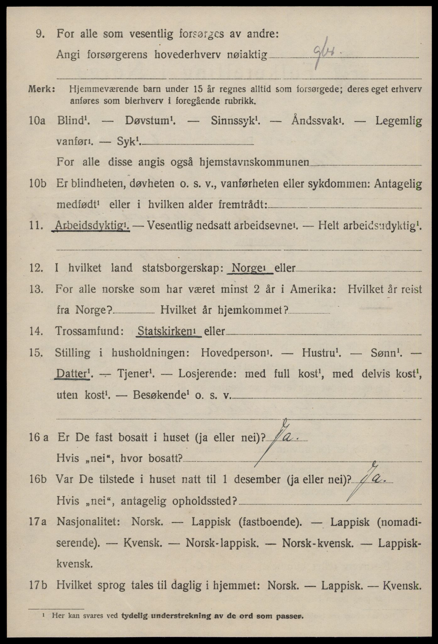 SAT, 1920 census for Malvik, 1920, p. 7227