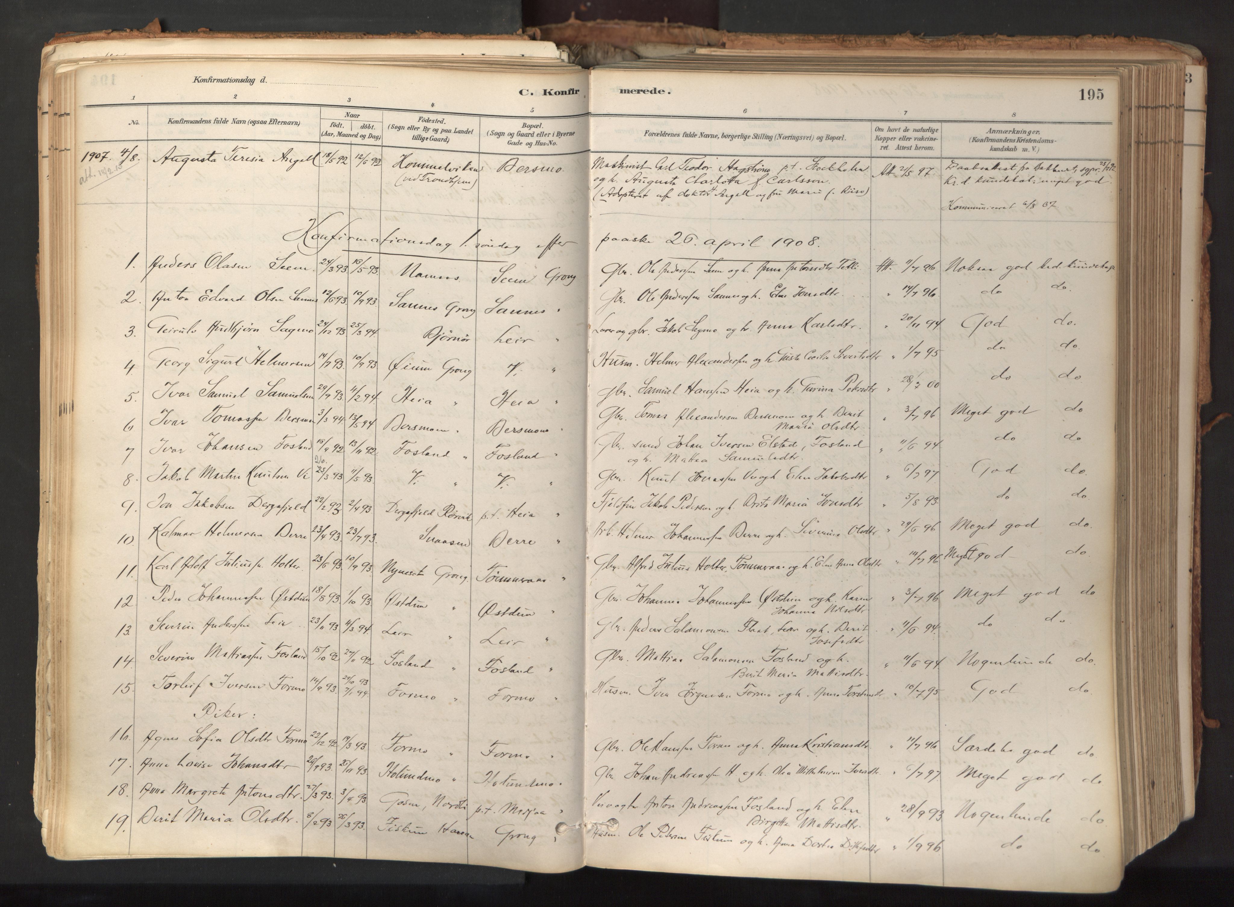 Ministerialprotokoller, klokkerbøker og fødselsregistre - Nord-Trøndelag, SAT/A-1458/758/L0519: Parish register (official) no. 758A04, 1880-1926, p. 195