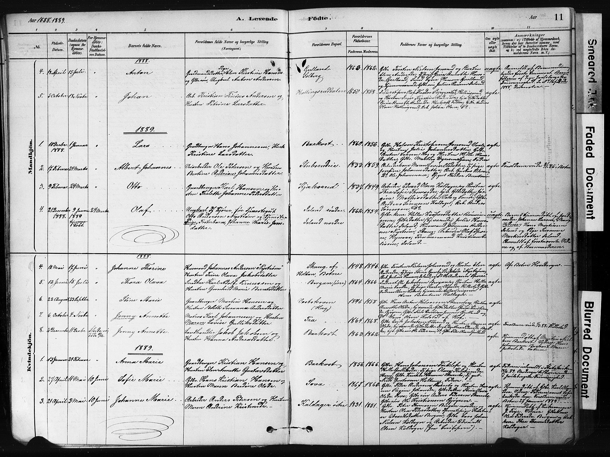 Botne kirkebøker, AV/SAKO-A-340/F/Fb/L0001: Parish register (official) no. II 1, 1878-1902, p. 11