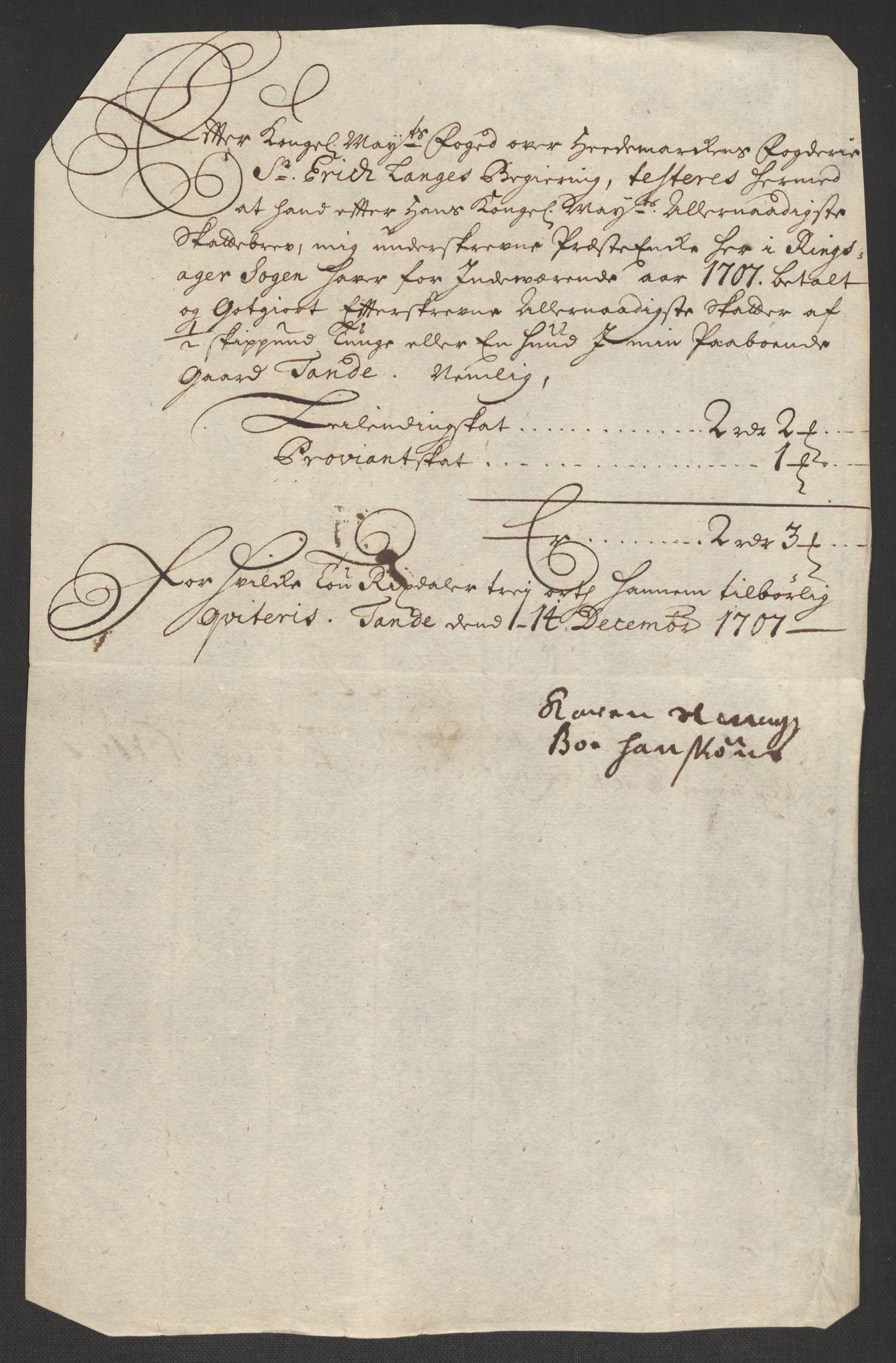 Rentekammeret inntil 1814, Reviderte regnskaper, Fogderegnskap, AV/RA-EA-4092/R16/L1043: Fogderegnskap Hedmark, 1706-1707, p. 465