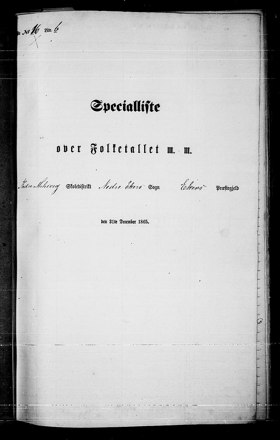 RA, 1865 census for Eiker, 1865, p. 305