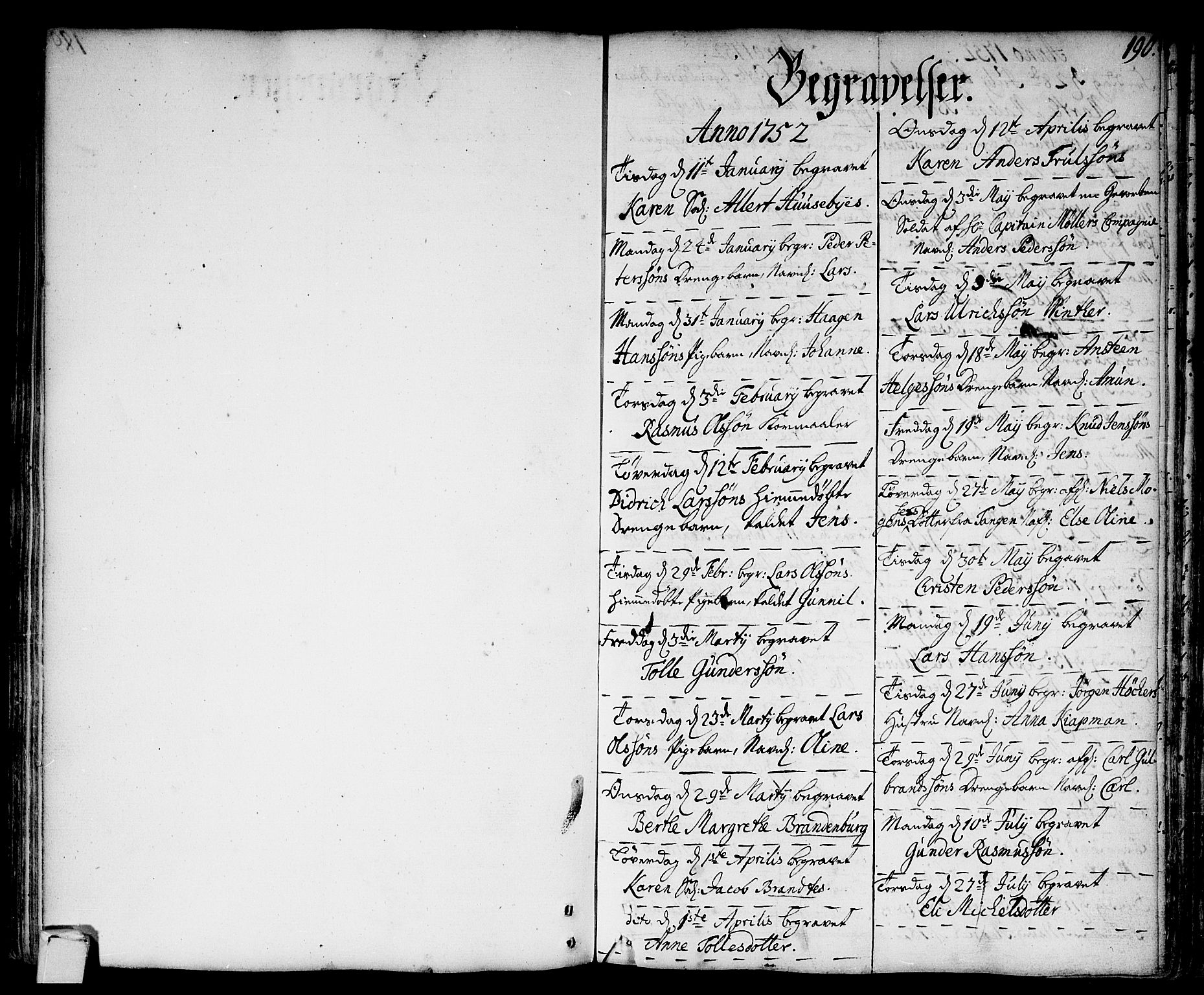 Strømsø kirkebøker, SAKO/A-246/F/Fa/L0009: Parish register (official) no. I 9, 1752-1791, p. 190