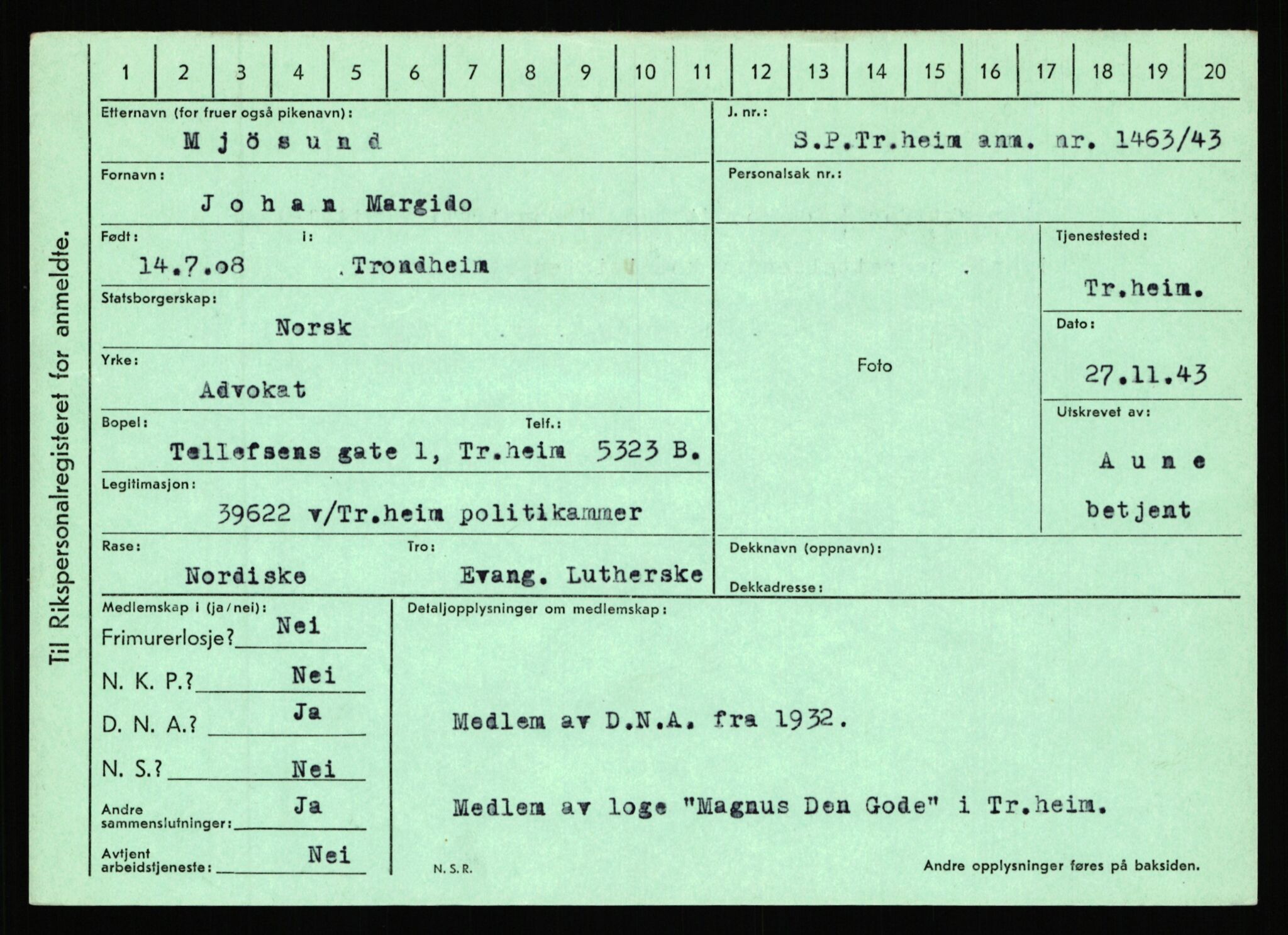 Statspolitiet - Hovedkontoret / Osloavdelingen, AV/RA-S-1329/C/Ca/L0010: Lind - Moksnes, 1943-1945, p. 4323