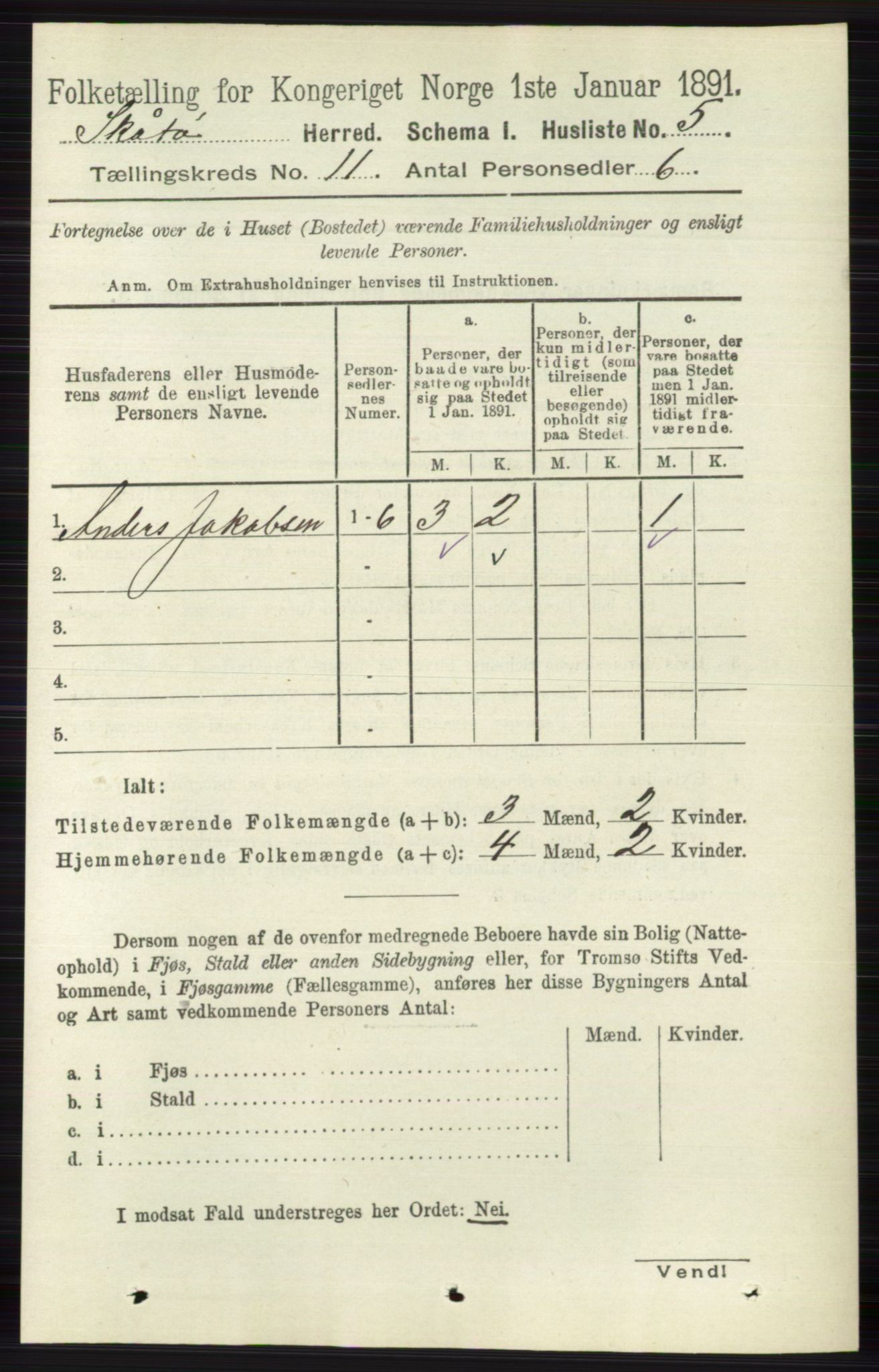 RA, 1891 census for 0815 Skåtøy, 1891, p. 4221