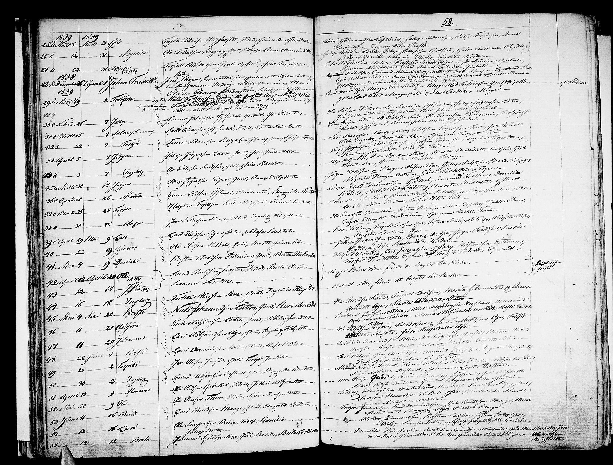 Ullensvang sokneprestembete, SAB/A-78701/H/Haa: Parish register (official) no. A 10, 1825-1853, p. 58