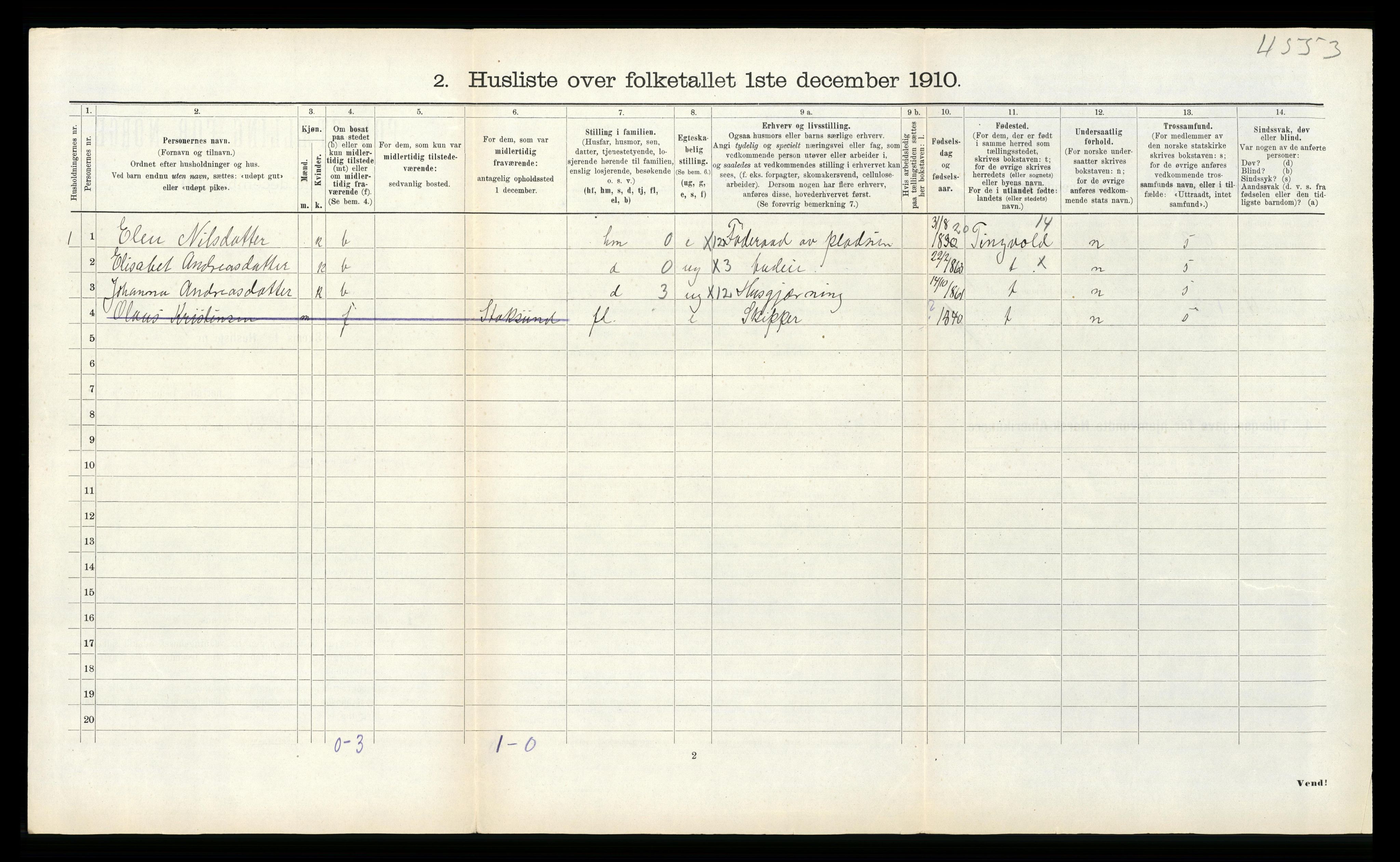 RA, 1910 census for Bjugn, 1910, p. 314