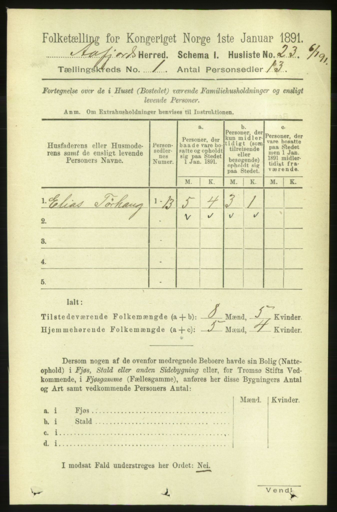 RA, 1891 census for 1630 Åfjord, 1891, p. 59