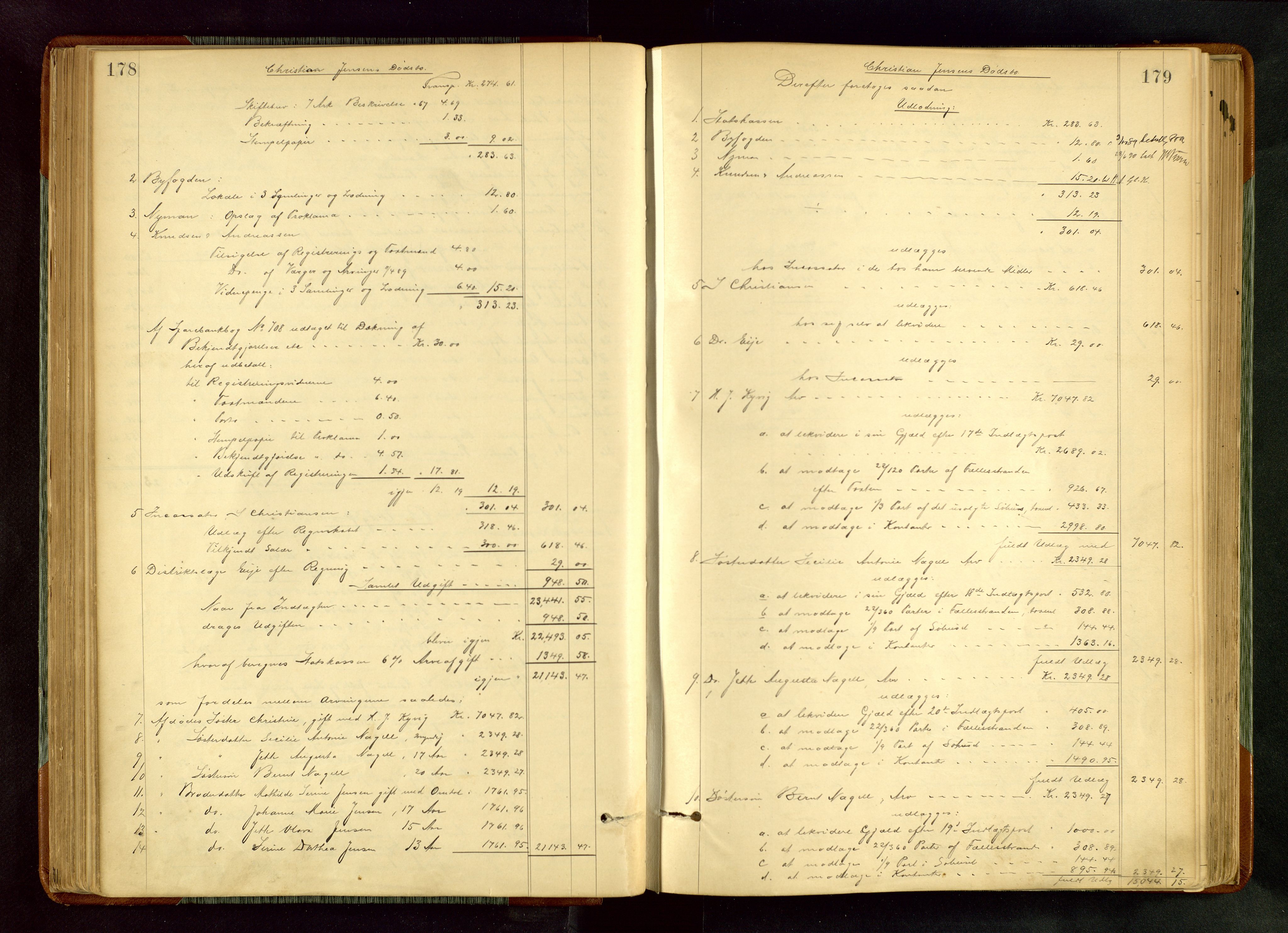 Haugesund tingrett, AV/SAST-A-101415/01/IV/IVA/L0005: Skifteprotokoll med register, 1887-1900, p. 178-179