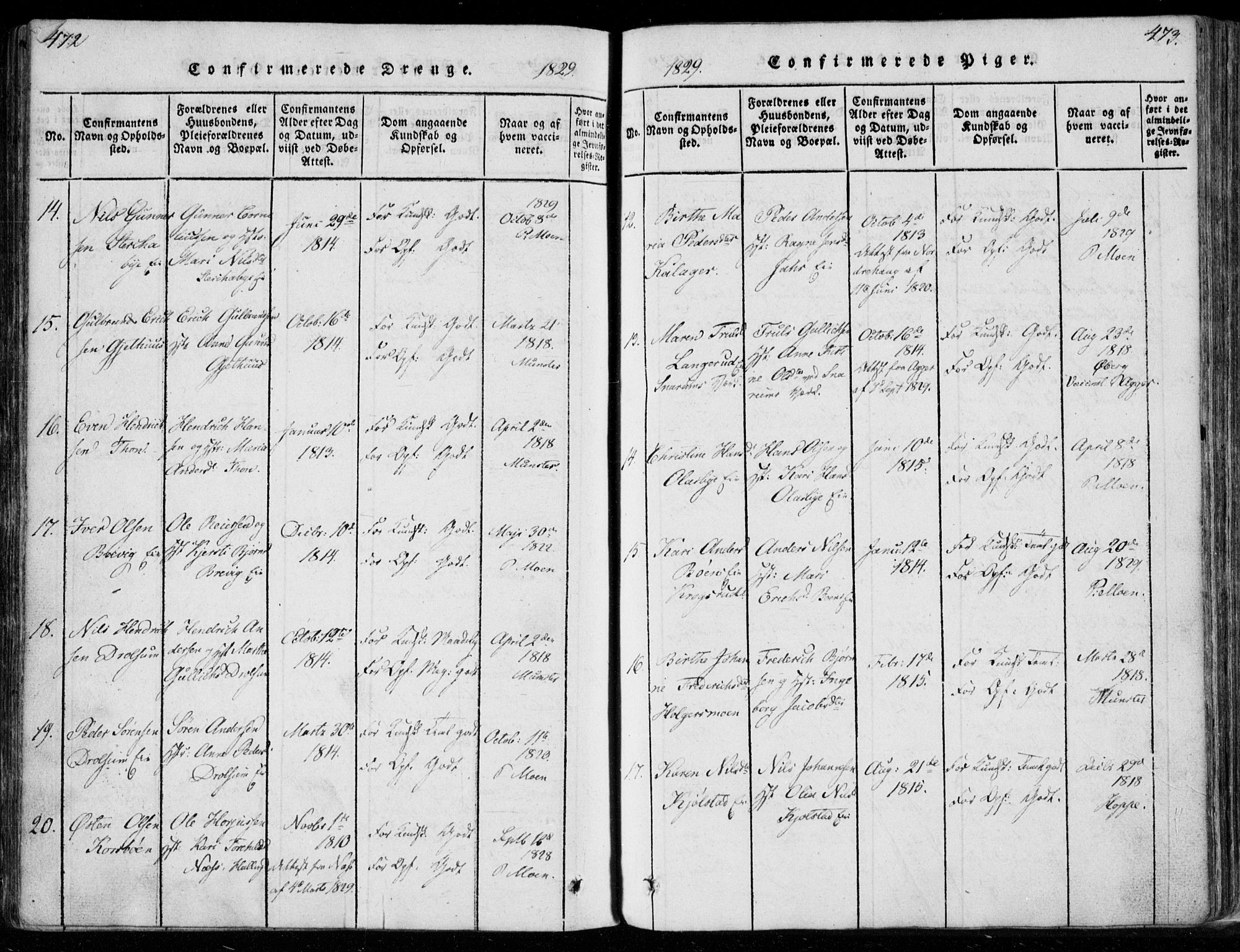 Modum kirkebøker, AV/SAKO-A-234/F/Fa/L0006: Parish register (official) no. 6, 1832-1841, p. 472-473