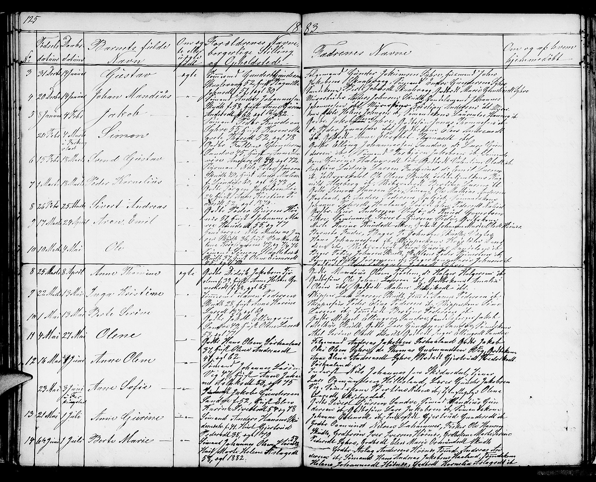 Skudenes sokneprestkontor, AV/SAST-A -101849/H/Ha/Hab/L0004: Parish register (copy) no. B 4, 1865-1884, p. 125