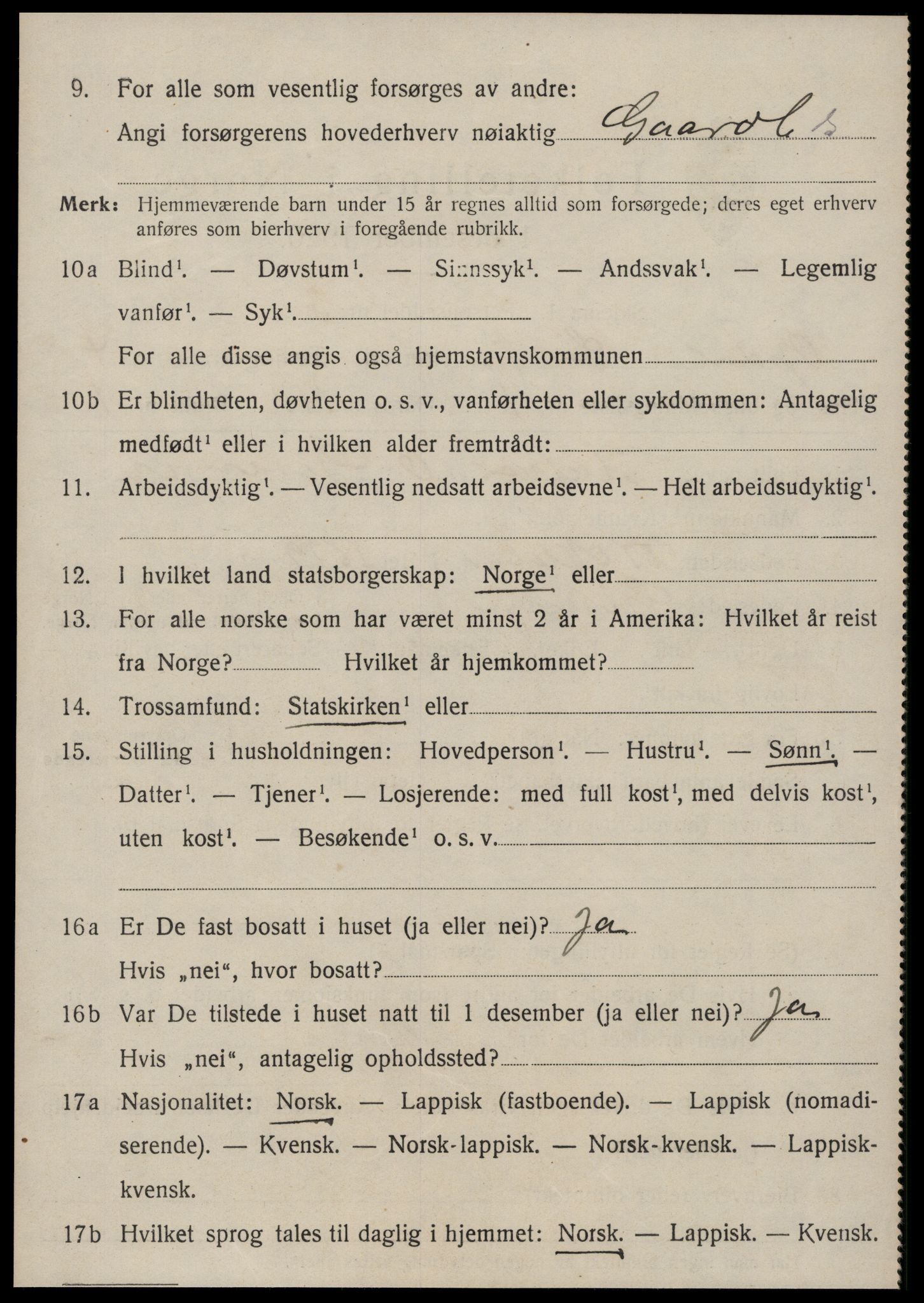 SAT, 1920 census for Oppdal, 1920, p. 4028