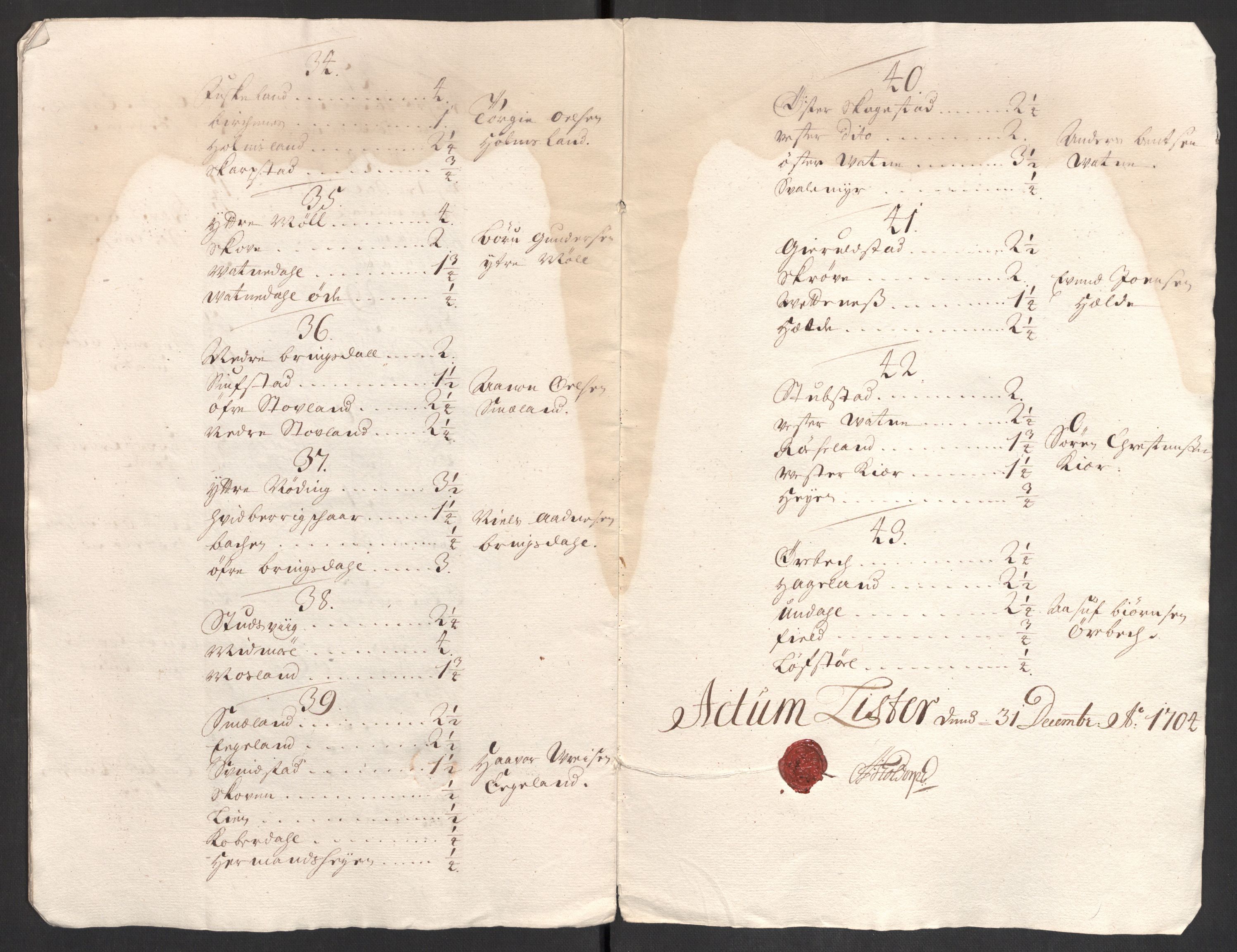 Rentekammeret inntil 1814, Reviderte regnskaper, Fogderegnskap, RA/EA-4092/R43/L2550: Fogderegnskap Lista og Mandal, 1703-1704, p. 460