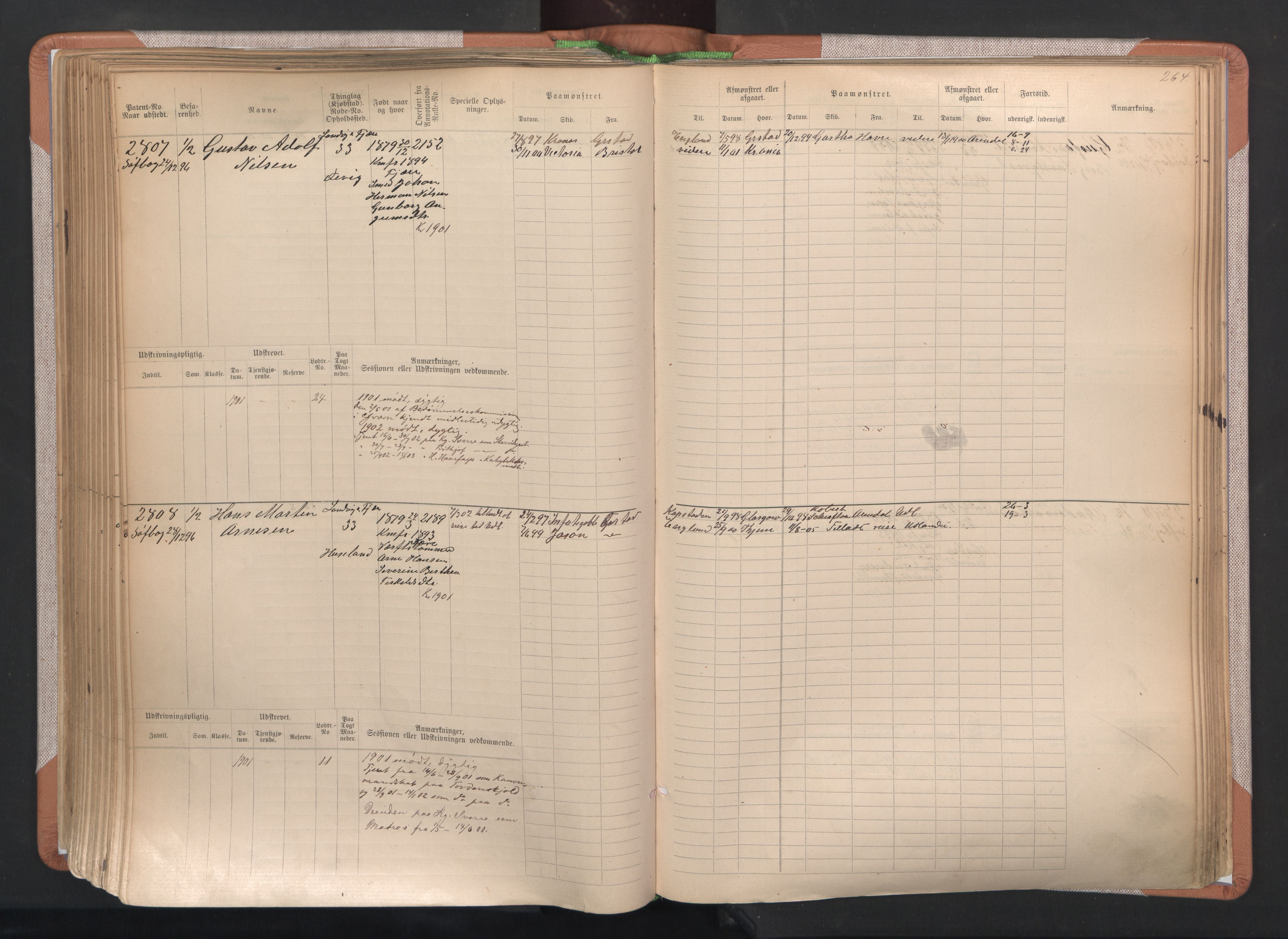 Grimstad mønstringskrets, AV/SAK-2031-0013/F/Fb/L0004: Hovedrulle A nr 2277-3042, F-7, 1889-1940, p. 272