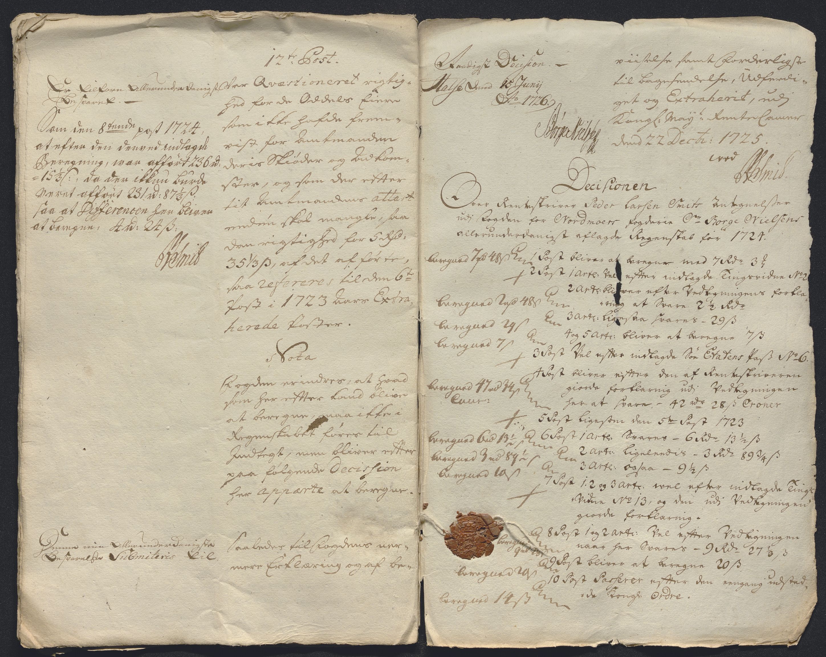 Rentekammeret inntil 1814, Reviderte regnskaper, Fogderegnskap, RA/EA-4092/R56/L3757: Fogderegnskap Nordmøre, 1724, p. 332