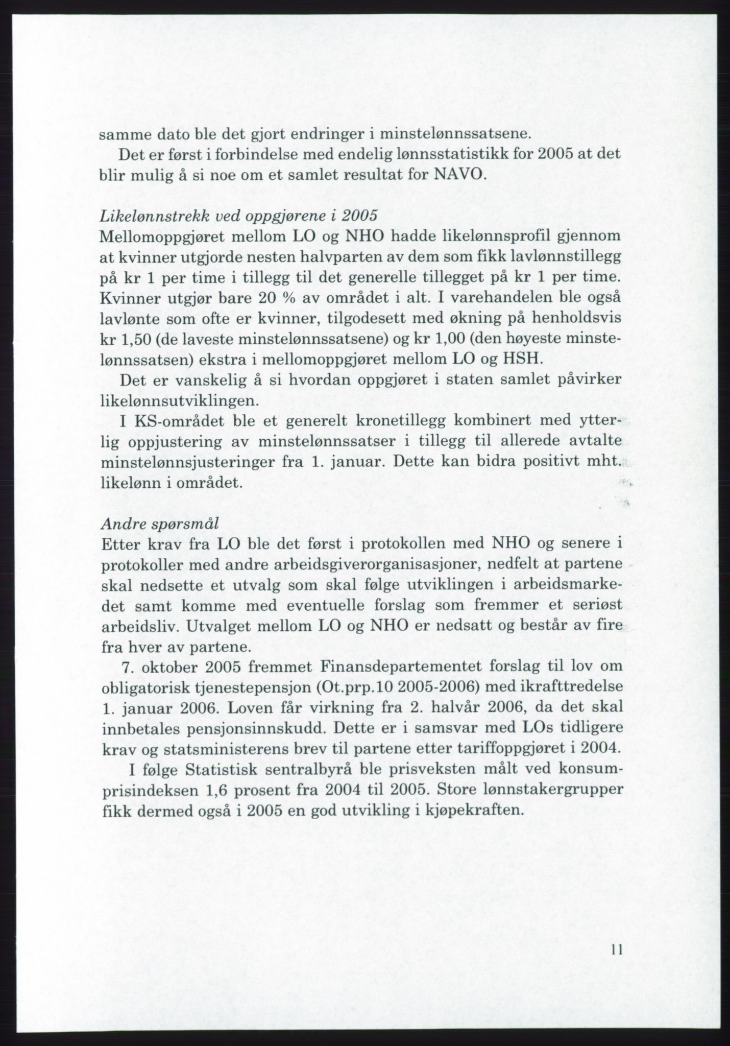 Landsorganisasjonen i Norge - publikasjoner, AAB/-/-/-: Landsorganisasjonens beretning for 2005, 2005, p. 11