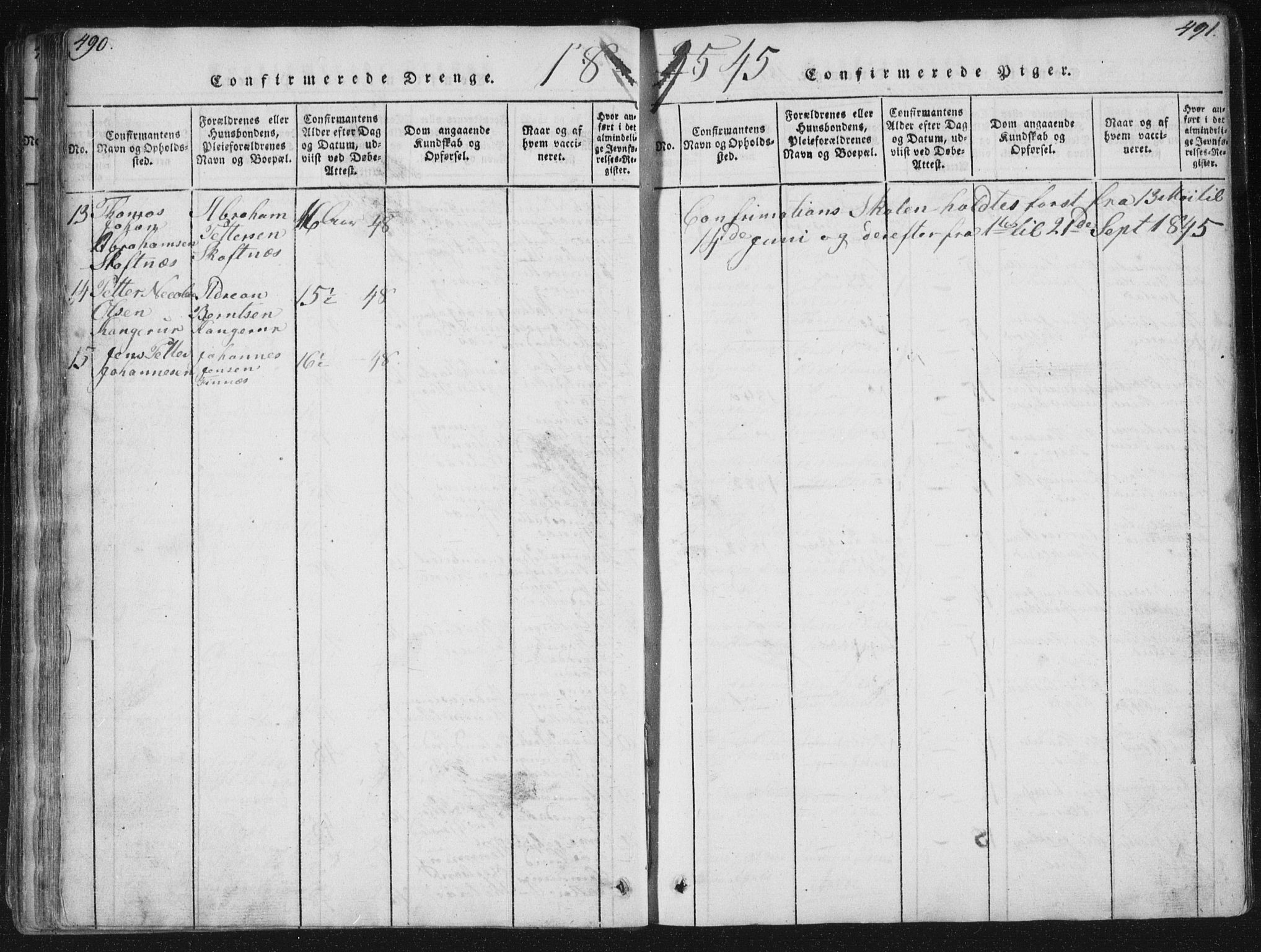 Ministerialprotokoller, klokkerbøker og fødselsregistre - Nordland, AV/SAT-A-1459/881/L1164: Parish register (copy) no. 881C01, 1818-1853, p. 490-491