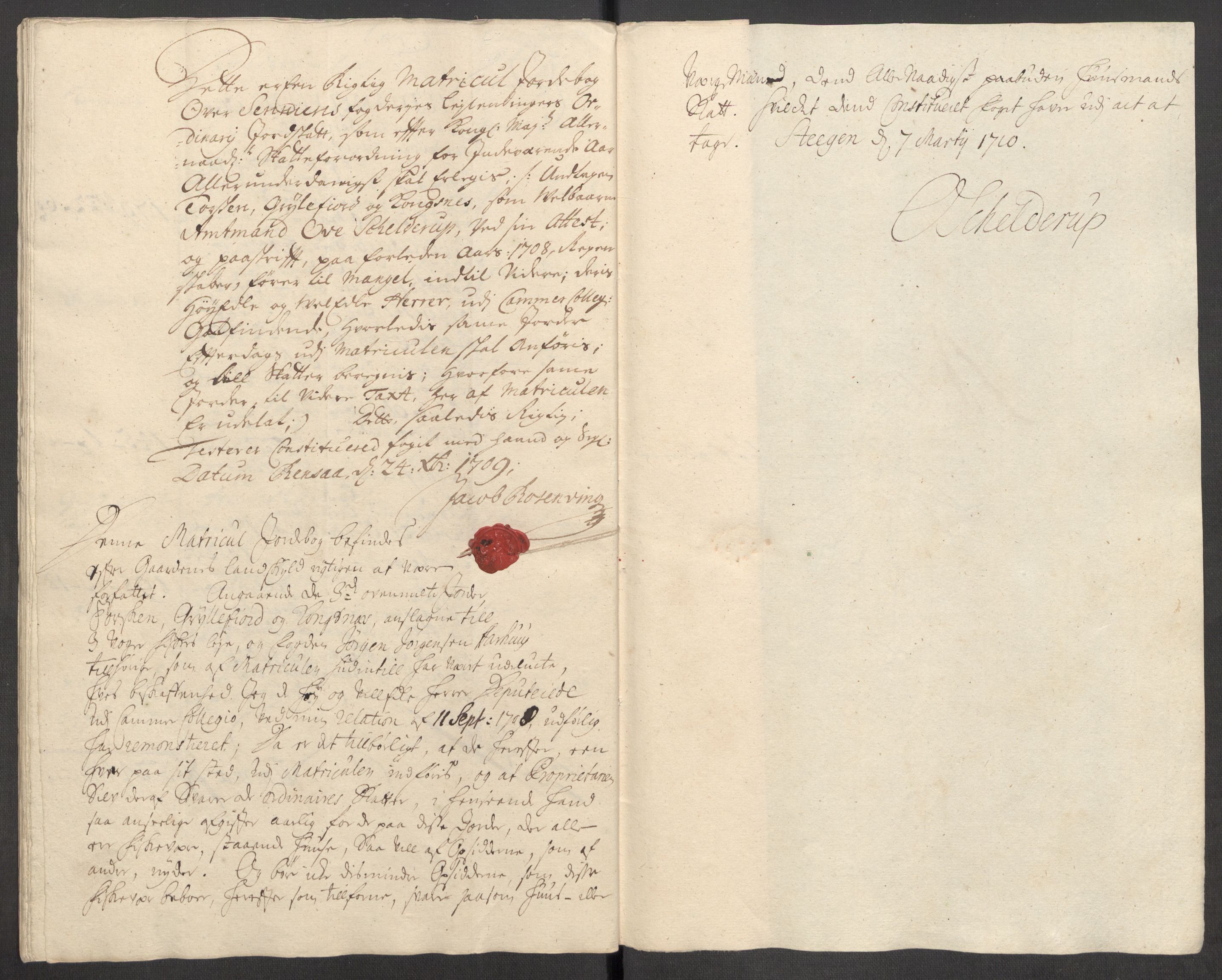 Rentekammeret inntil 1814, Reviderte regnskaper, Fogderegnskap, AV/RA-EA-4092/R68/L4757: Fogderegnskap Senja og Troms, 1708-1710, p. 177