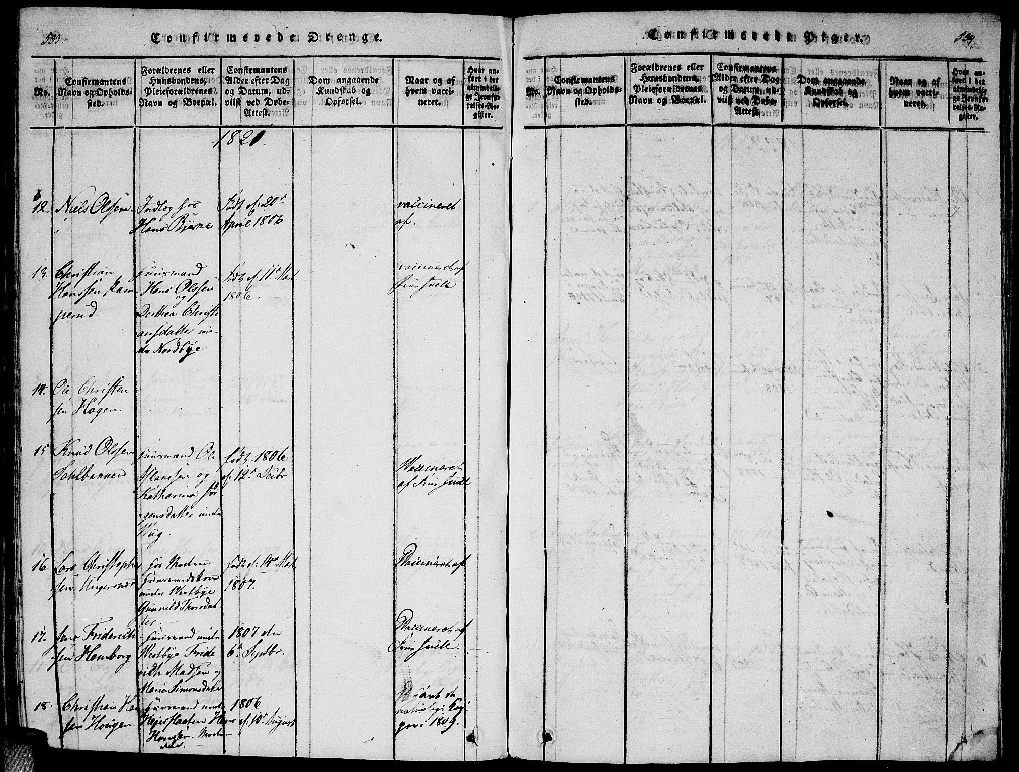 Enebakk prestekontor Kirkebøker, SAO/A-10171c/F/Fa/L0005: Parish register (official) no. I 5, 1790-1825, p. 533-534