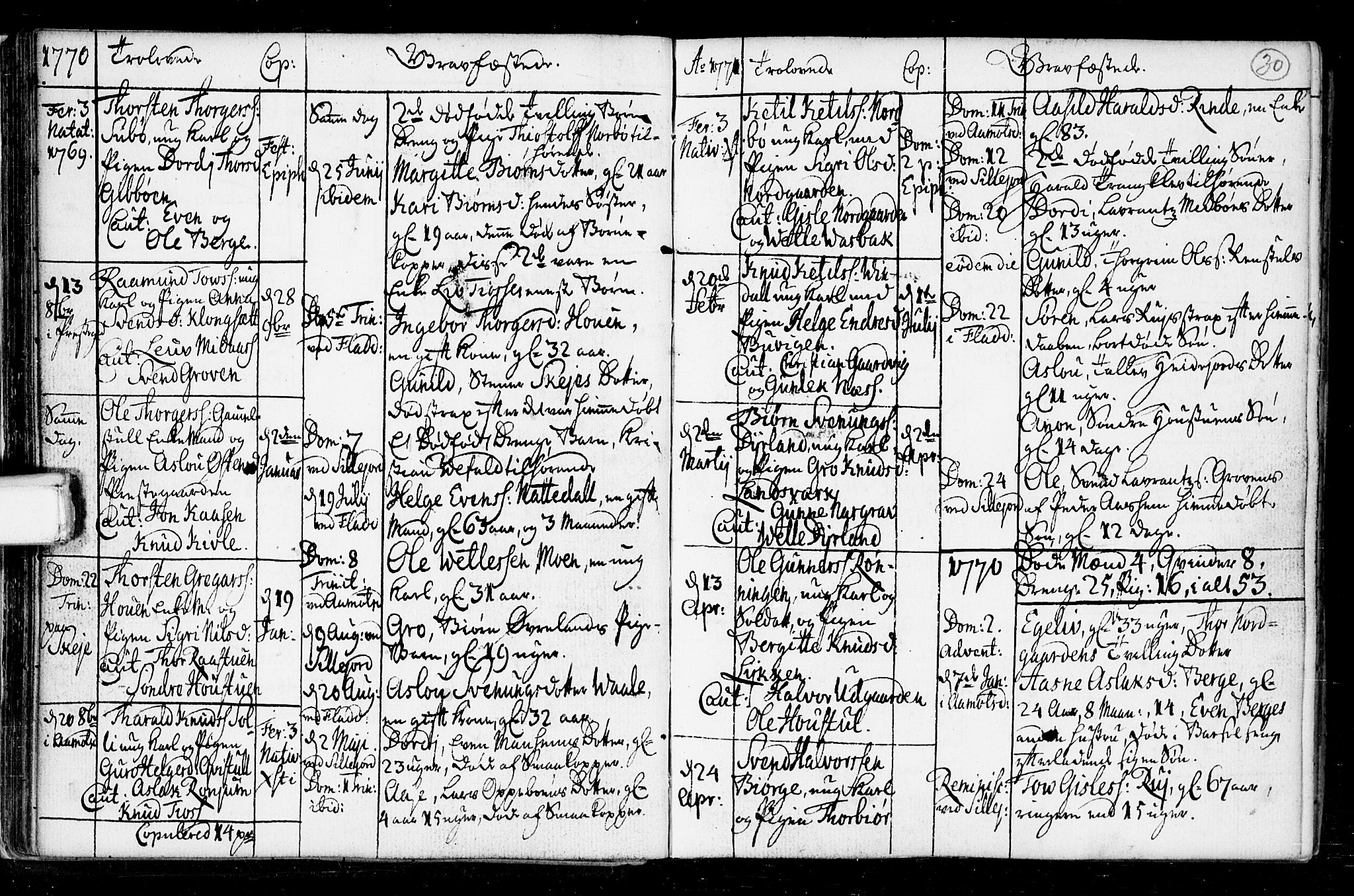 Seljord kirkebøker, SAKO/A-20/F/Fa/L0008: Parish register (official) no. I 8, 1755-1814, p. 30