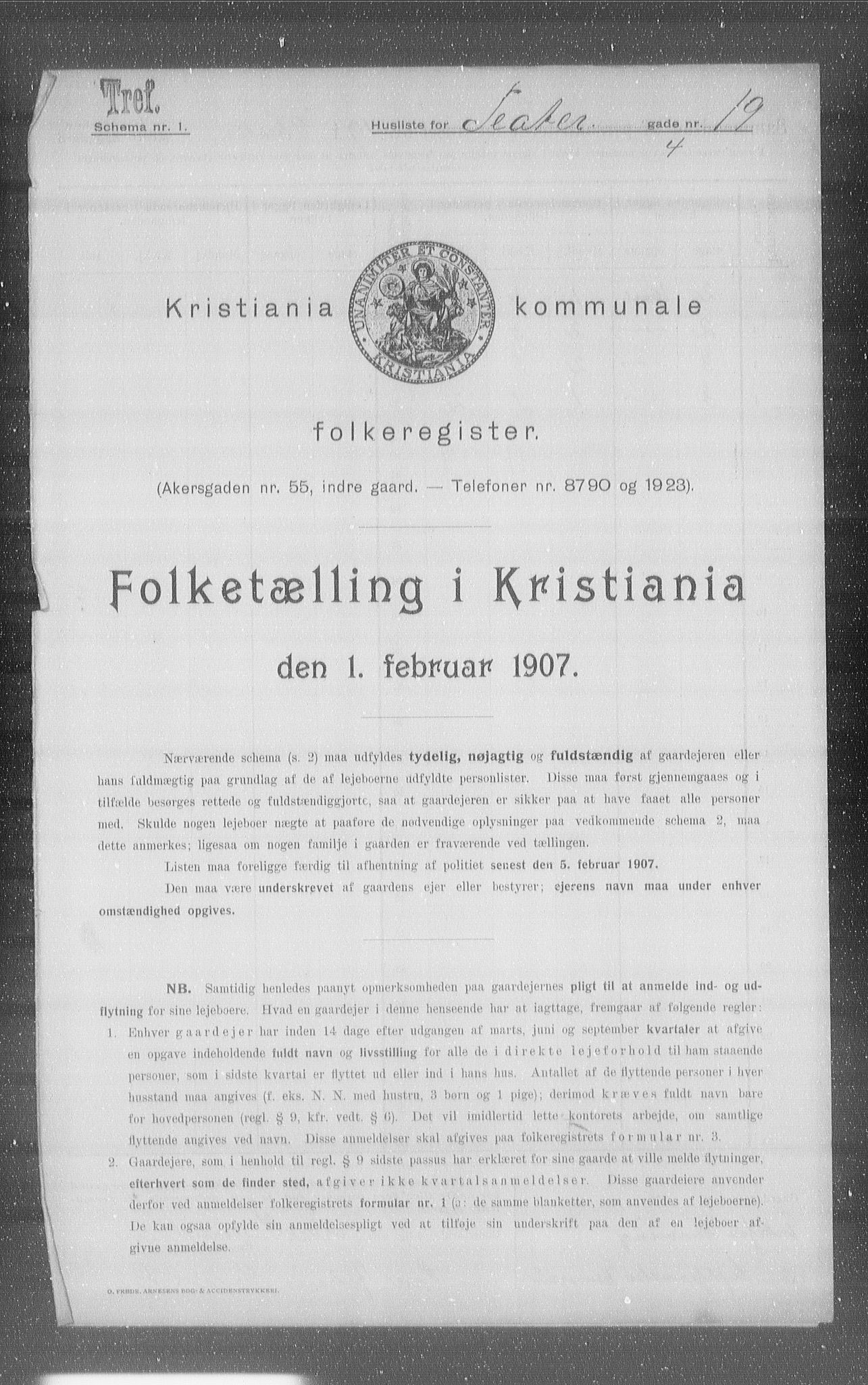 OBA, Municipal Census 1907 for Kristiania, 1907, p. 54597