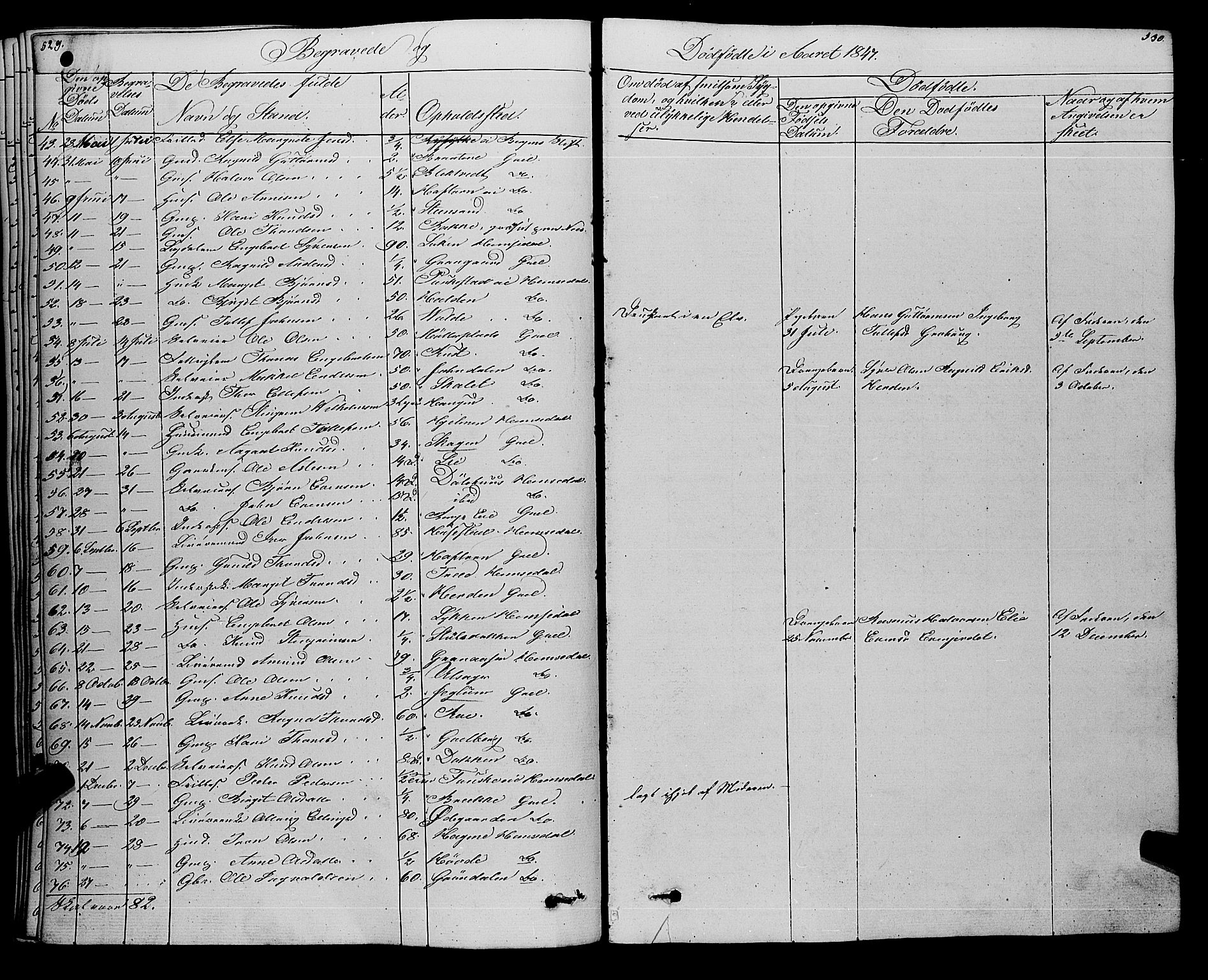 Gol kirkebøker, AV/SAKO-A-226/F/Fa/L0002: Parish register (official) no. I 2, 1837-1863, p. 529-530