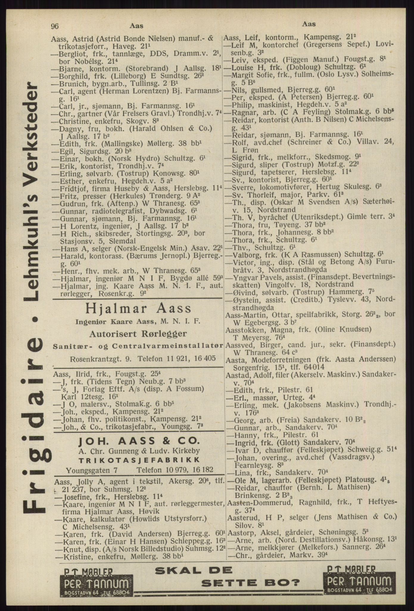 Kristiania/Oslo adressebok, PUBL/-, 1939, p. 96