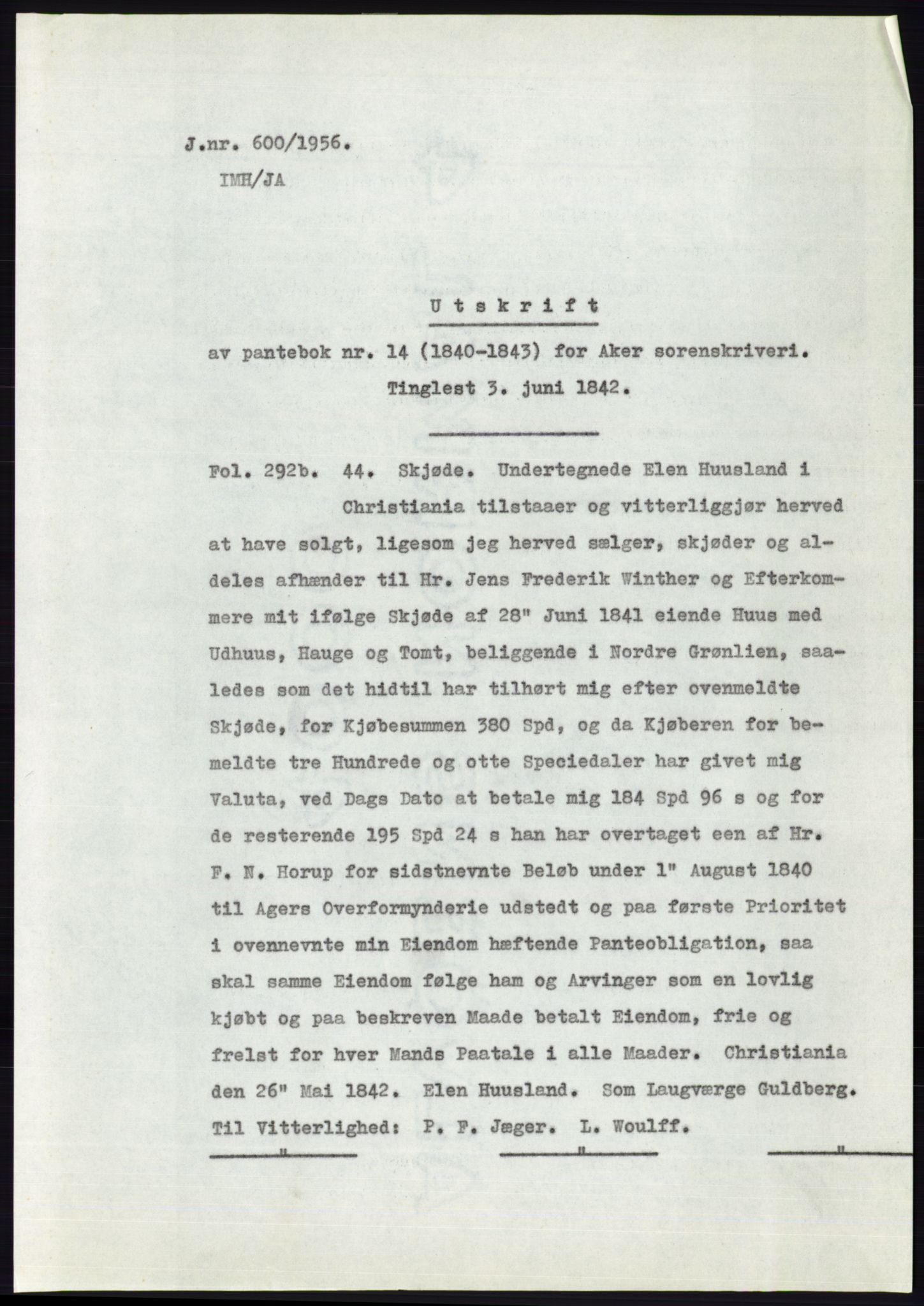 Statsarkivet i Oslo, SAO/A-10621/Z/Zd/L0004: Avskrifter, j.nr 1-797/1956, 1956, p. 373