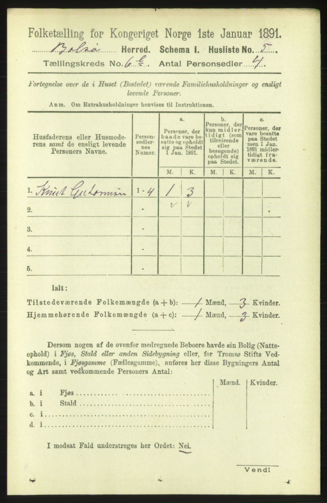 RA, 1891 census for 1544 Bolsøy, 1891, p. 3941