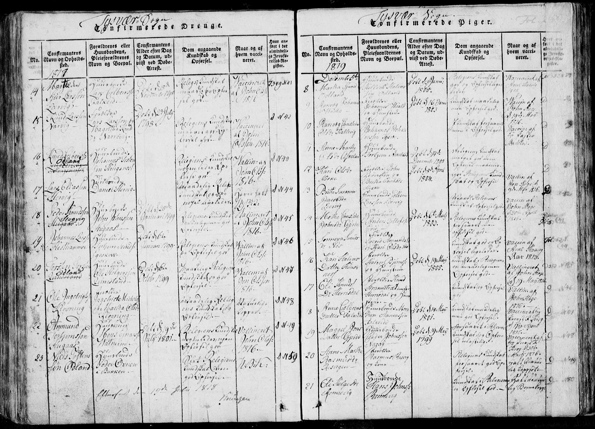 Skjold sokneprestkontor, AV/SAST-A-101847/H/Ha/Haa/L0004: Parish register (official) no. A 4 /1, 1815-1830, p. 259