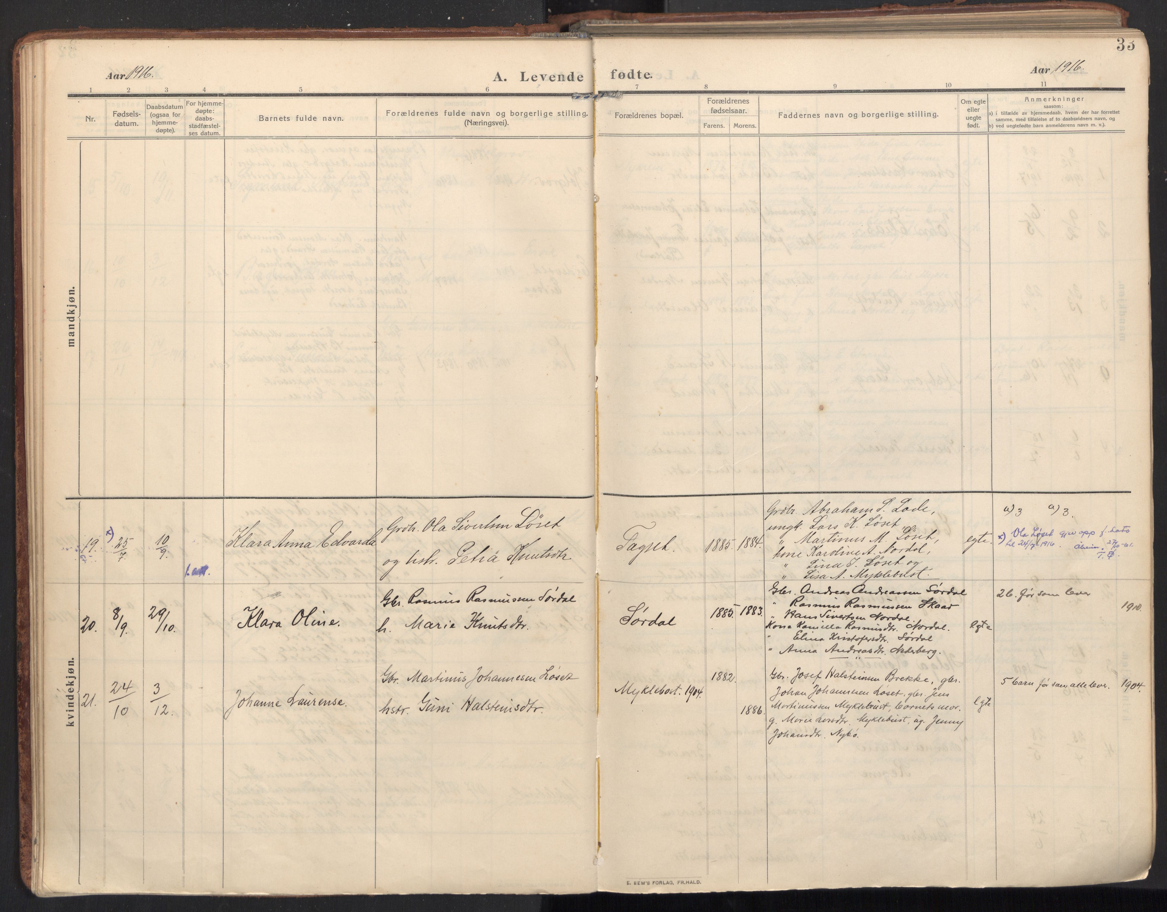 Ministerialprotokoller, klokkerbøker og fødselsregistre - Møre og Romsdal, AV/SAT-A-1454/502/L0026: Parish register (official) no. 502A04, 1909-1933, p. 33