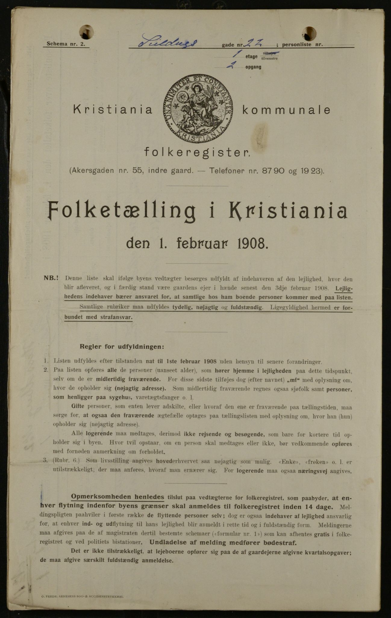 OBA, Municipal Census 1908 for Kristiania, 1908, p. 35853