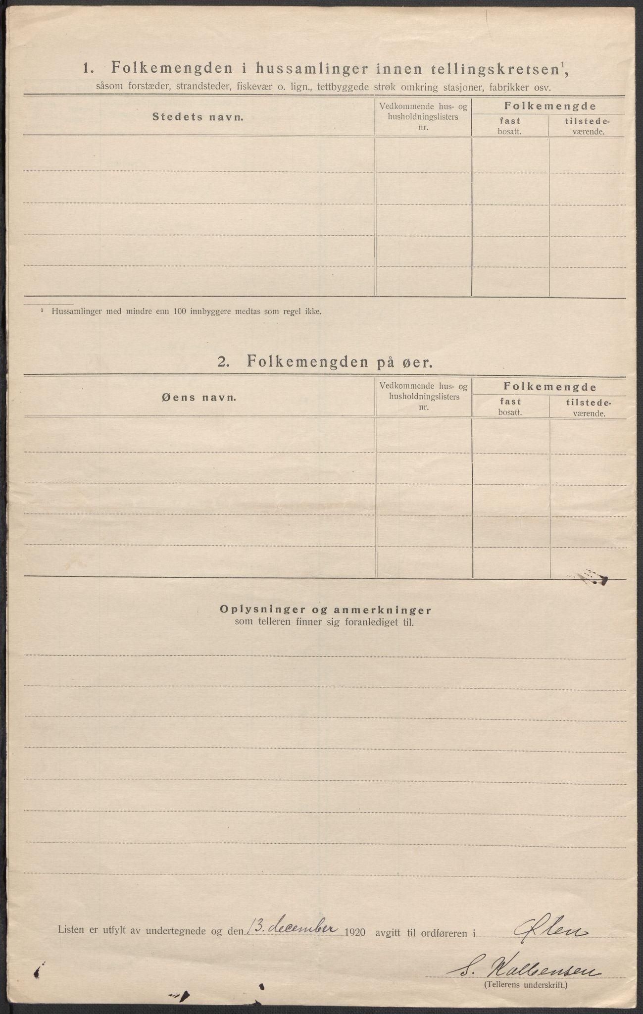 SAB, 1920 census for Ølen, 1920, p. 32