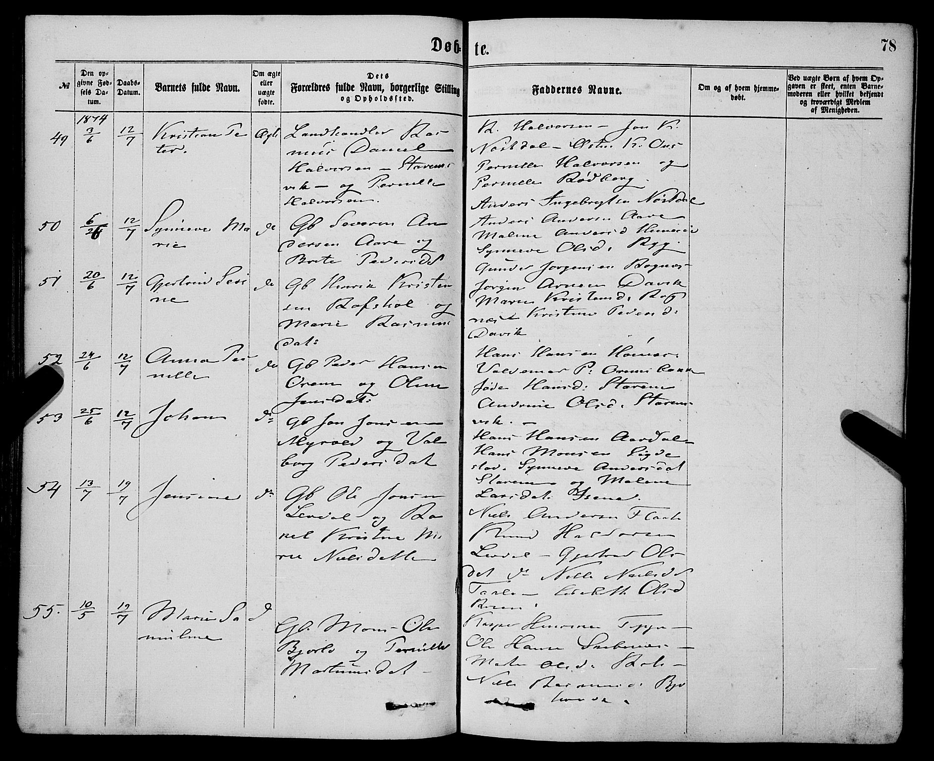 Eid sokneprestembete, AV/SAB-A-82301/H/Haa/Haaa/L0010: Parish register (official) no. A 10, 1867-1878, p. 78