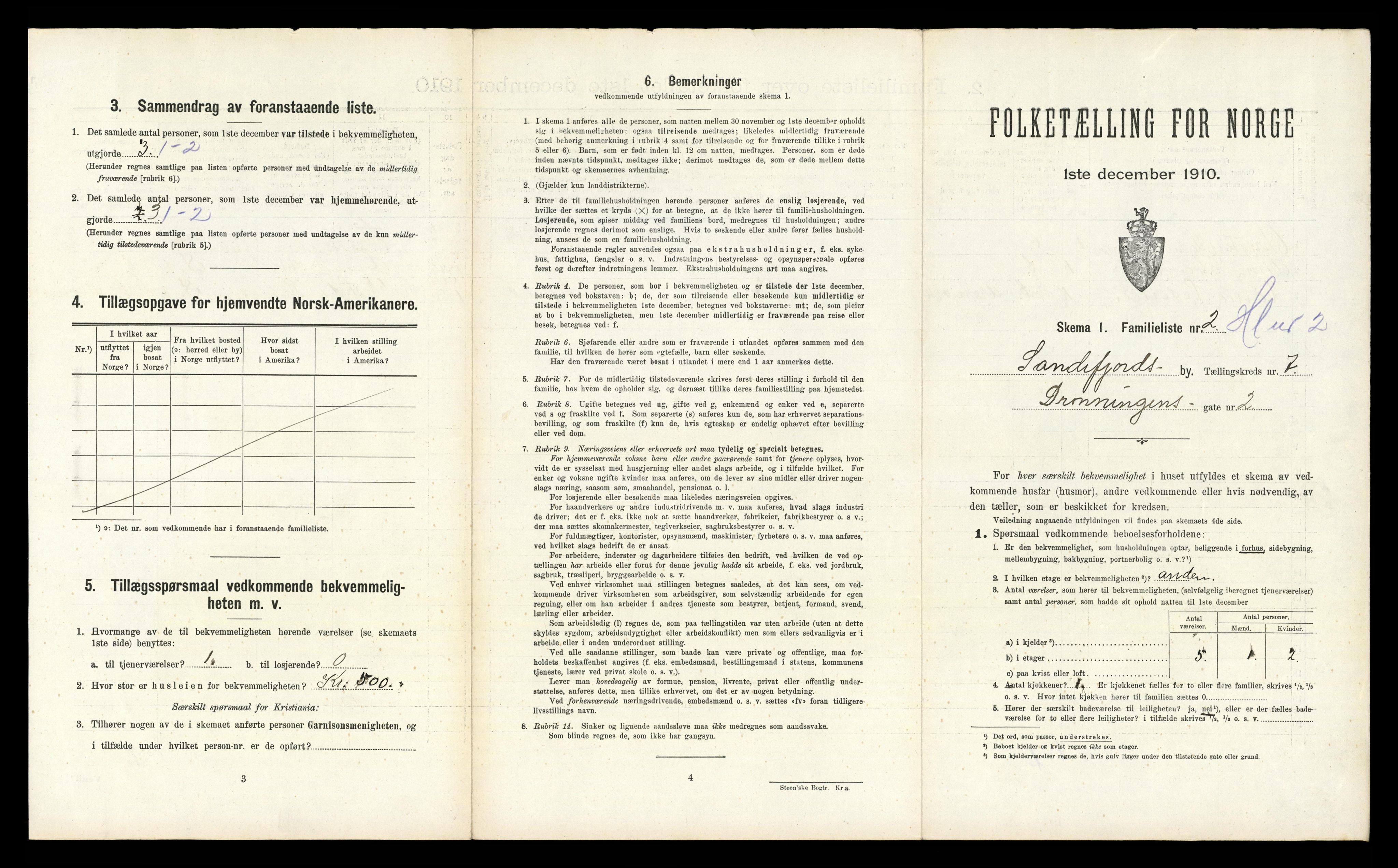 RA, 1910 census for Sandefjord, 1910, p. 1868