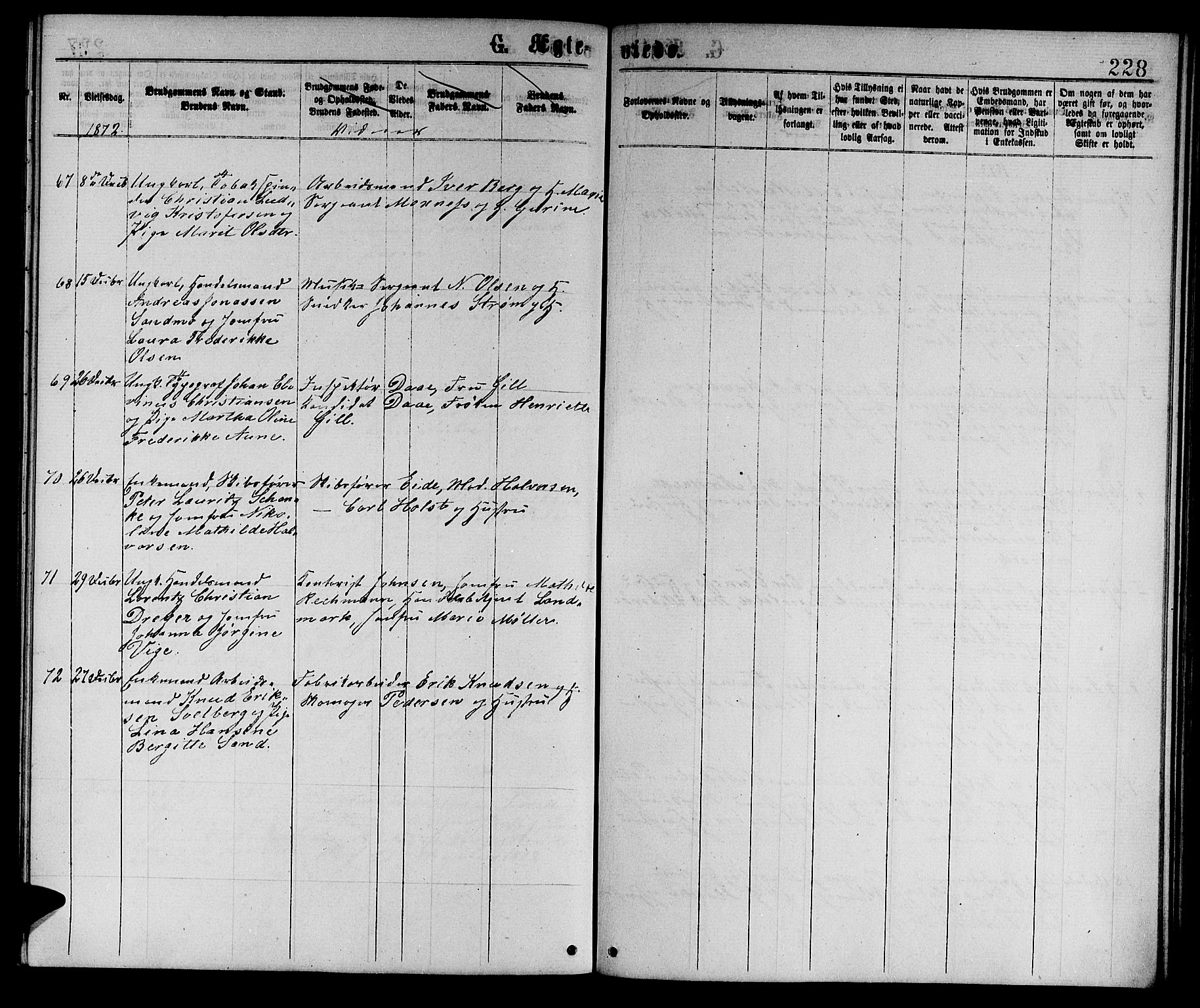 Ministerialprotokoller, klokkerbøker og fødselsregistre - Sør-Trøndelag, SAT/A-1456/601/L0088: Parish register (copy) no. 601C06, 1870-1878, p. 228