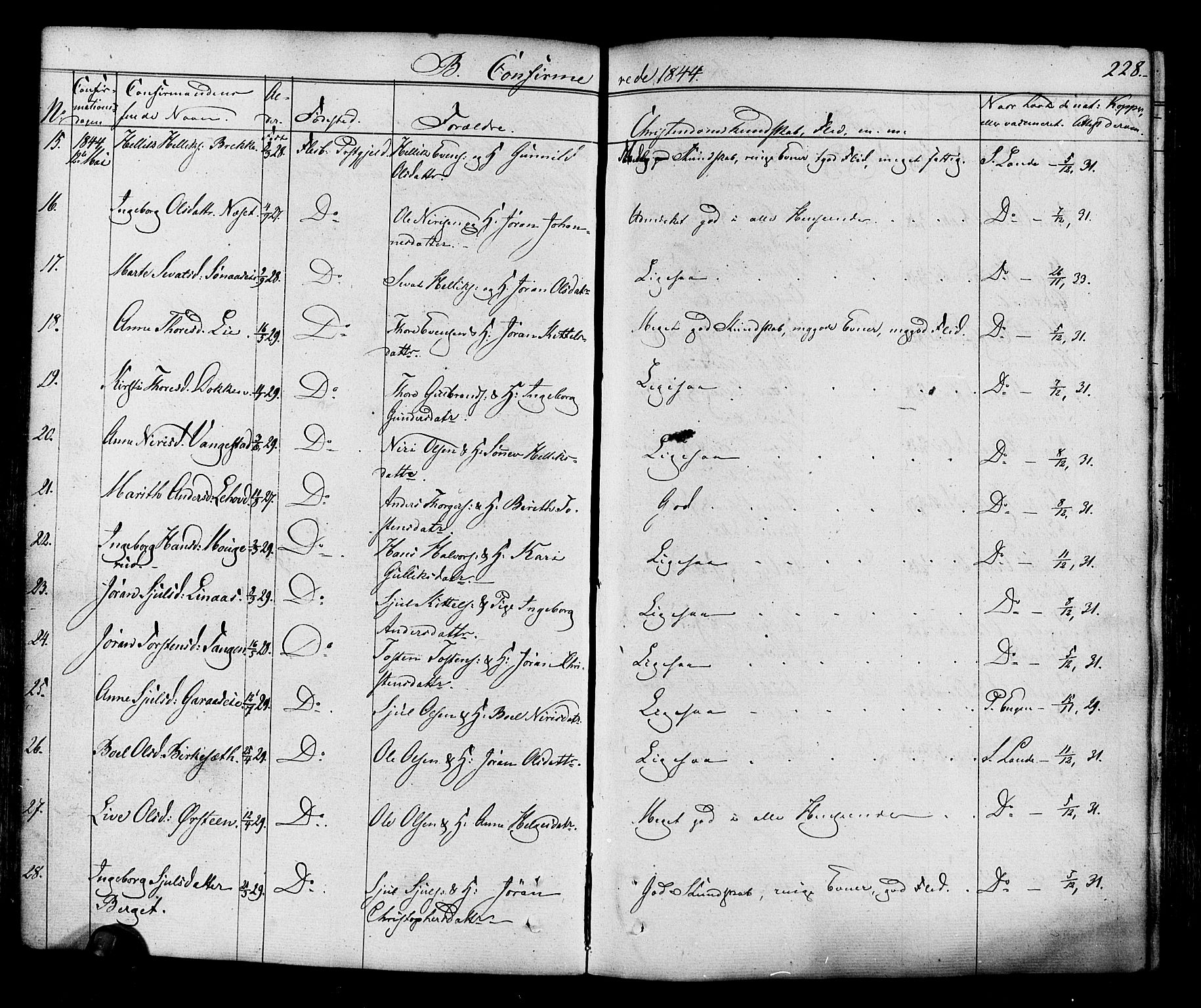 Flesberg kirkebøker, AV/SAKO-A-18/F/Fa/L0006: Parish register (official) no. I 6, 1834-1860, p. 228