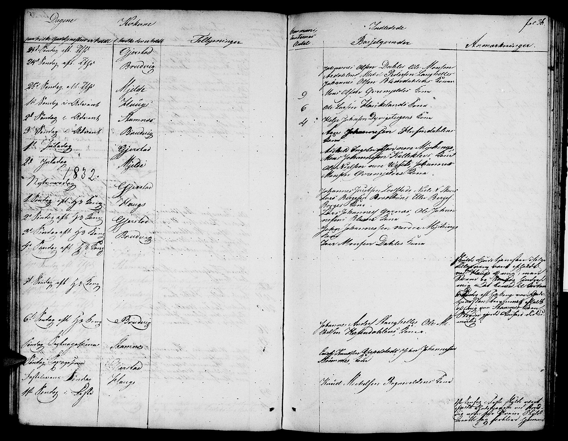 Haus sokneprestembete, AV/SAB-A-75601: Curate's parish register no. A 1, 1821-1841, p. 36