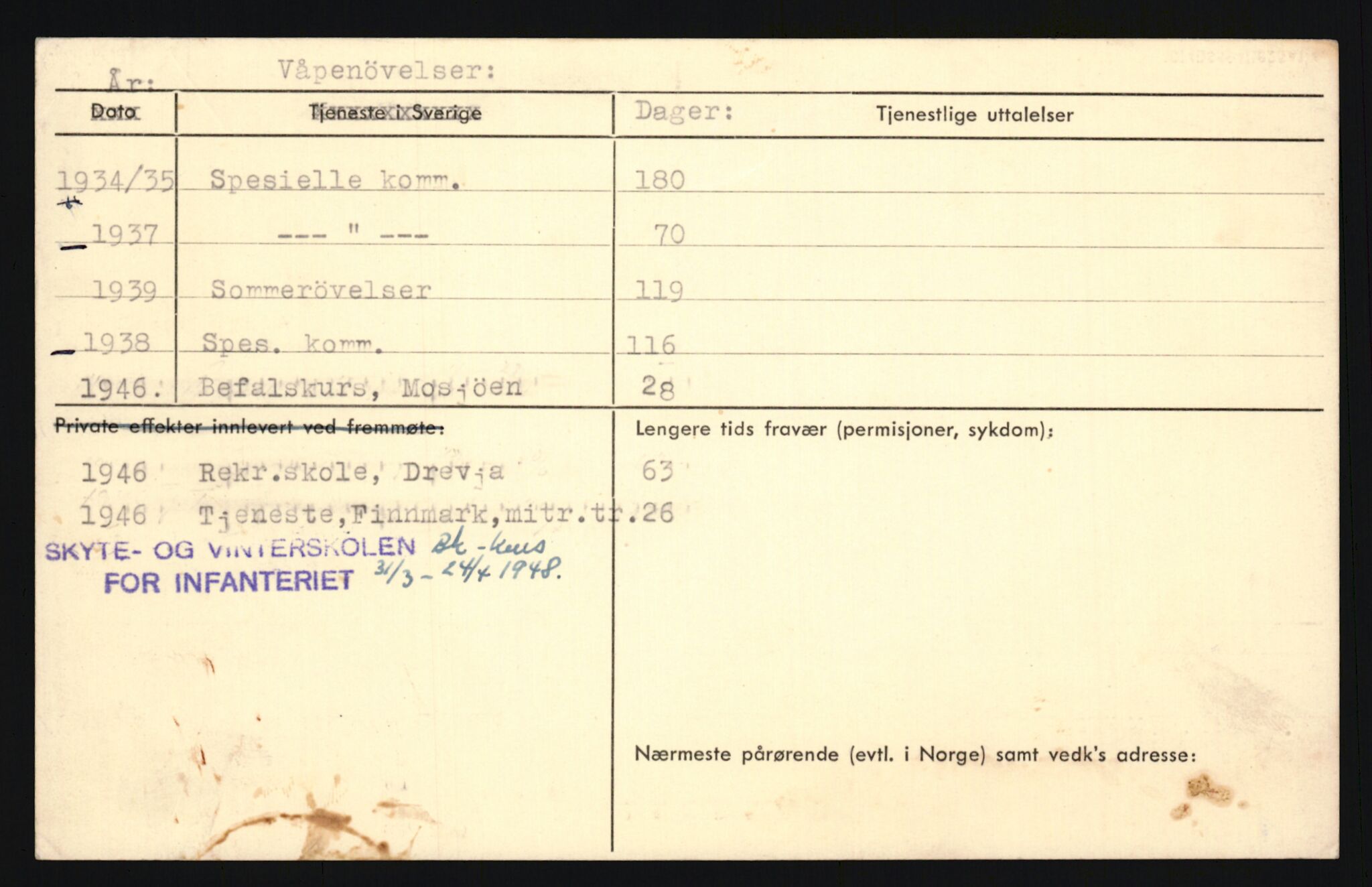 Forsvaret, Sør-Hålogaland landforsvar, AV/RA-RAFA-2552/P/Pa/L0302: Personellmapper for slettet personell, yrkesbefal og vernepliktig befal, født 1913-1916, 1932-1976, p. 152