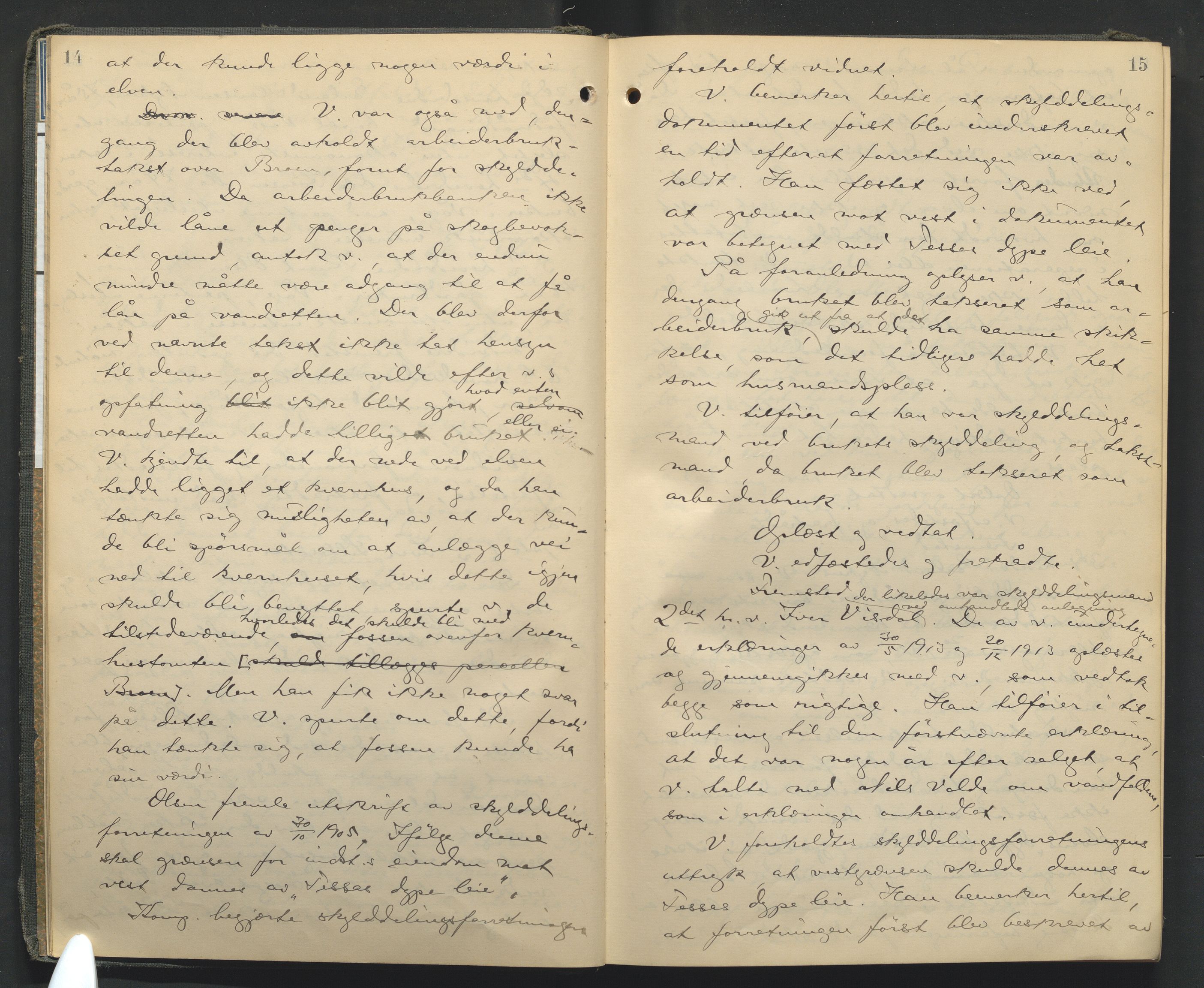 Nord-Gudbrandsdal tingrett, AV/SAH-TING-002/G/Gc/Gcb/L0011: Ekstrarettsprotokoll for åstedssaker, 1914-1923, p. 14-15