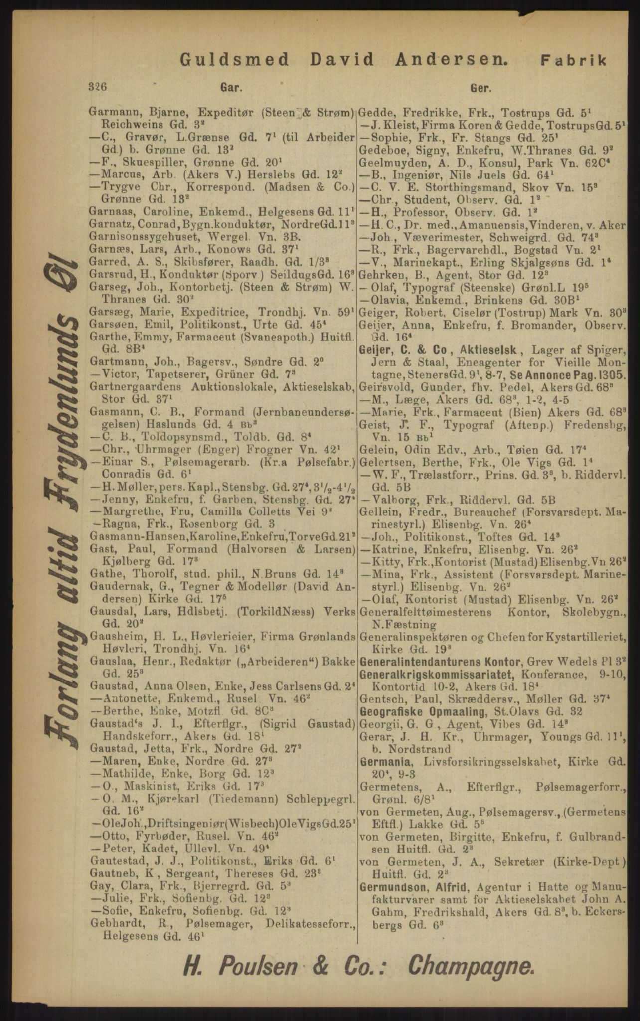 Kristiania/Oslo adressebok, PUBL/-, 1902, p. 326