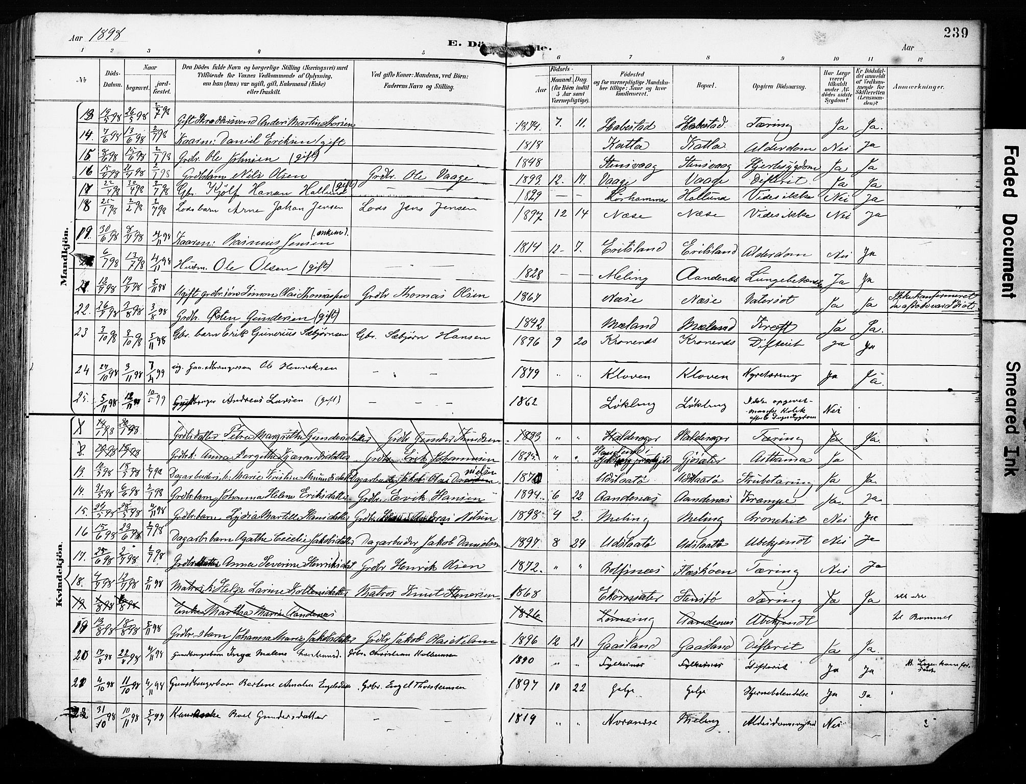 Finnås sokneprestembete, AV/SAB-A-99925/H/Ha/Haa/Haac/L0002: Parish register (official) no. C 2, 1895-1904, p. 239