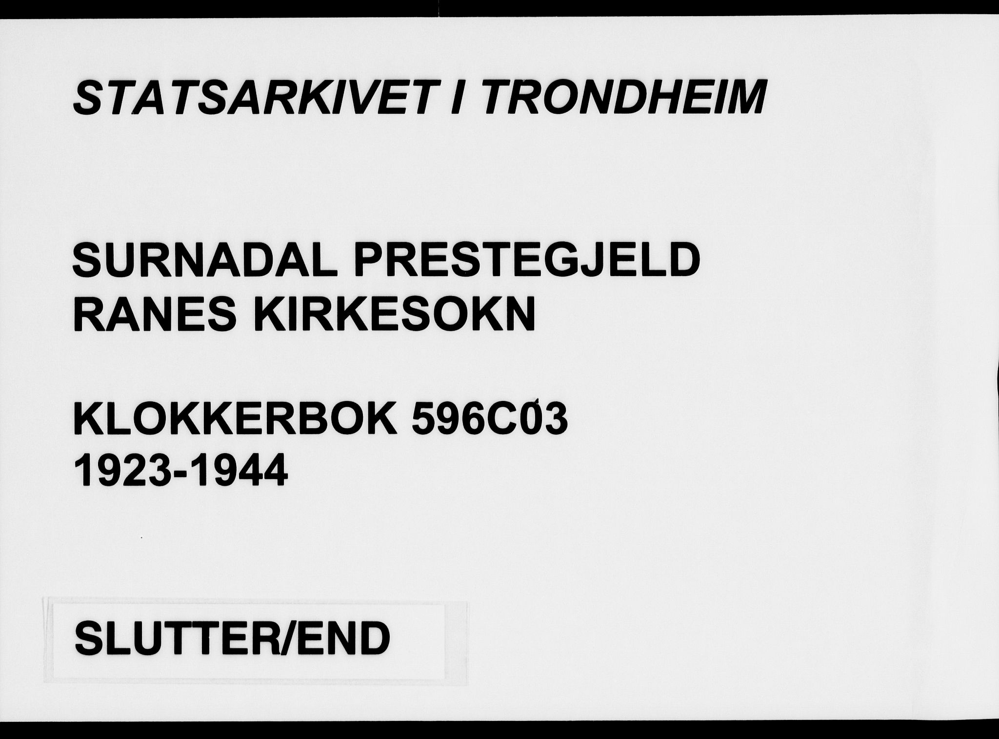 Ministerialprotokoller, klokkerbøker og fødselsregistre - Møre og Romsdal, AV/SAT-A-1454/596/L1060: Parish register (copy) no. 596C03, 1923-1944