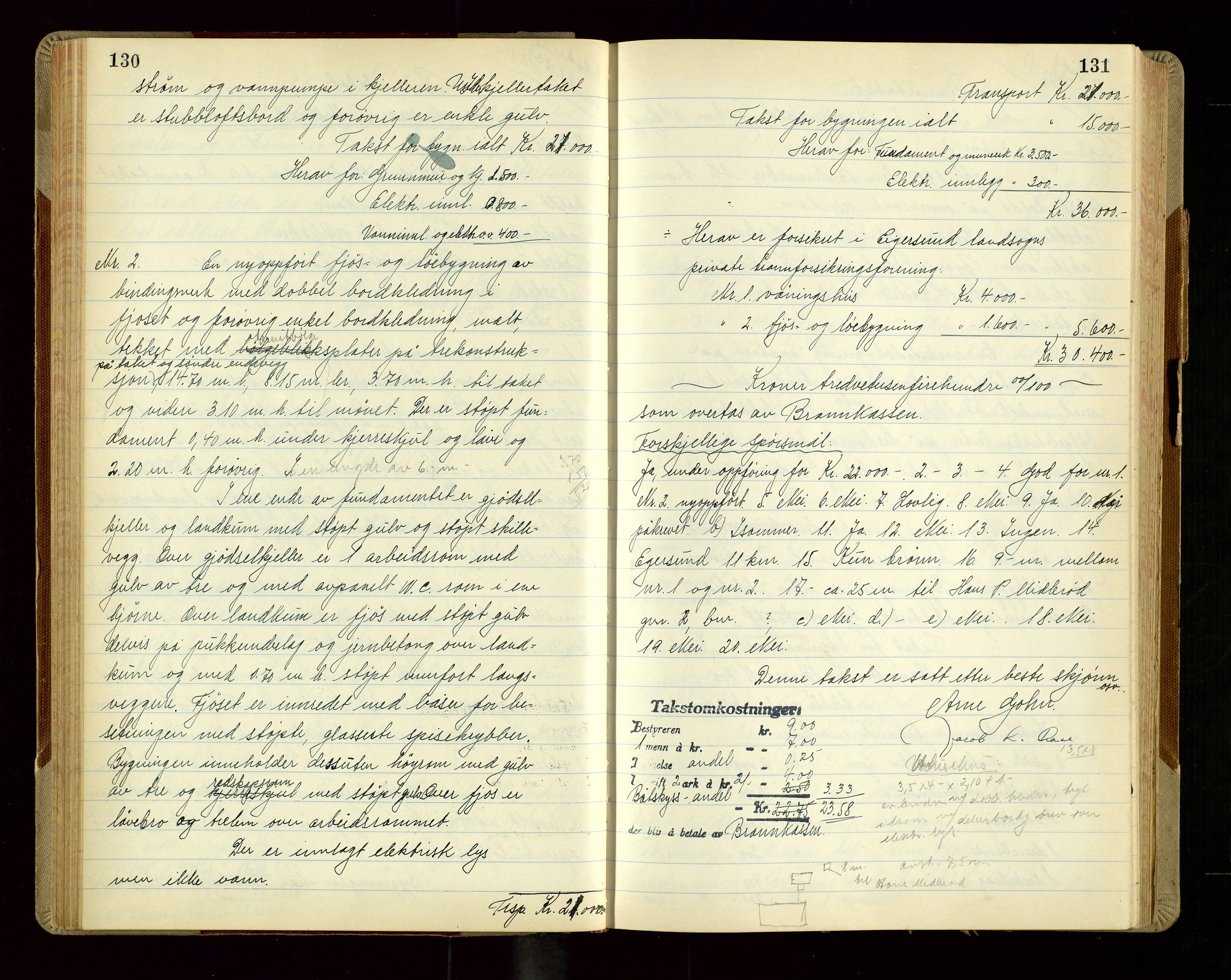 Eigersund lensmannskontor, AV/SAST-A-100171/Goa/L0010: "Branntakstprotokoll", 1950-1952, p. 130-131