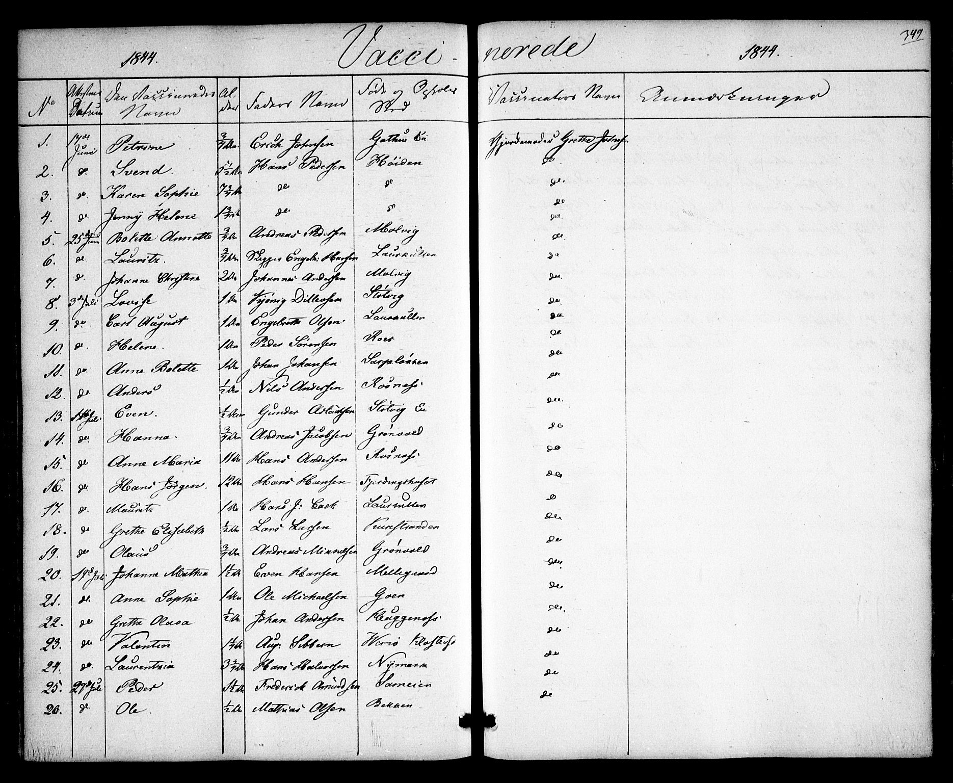 Rygge prestekontor Kirkebøker, SAO/A-10084b/F/Fa/L0004: Parish register (official) no. 4, 1836-1851, p. 349