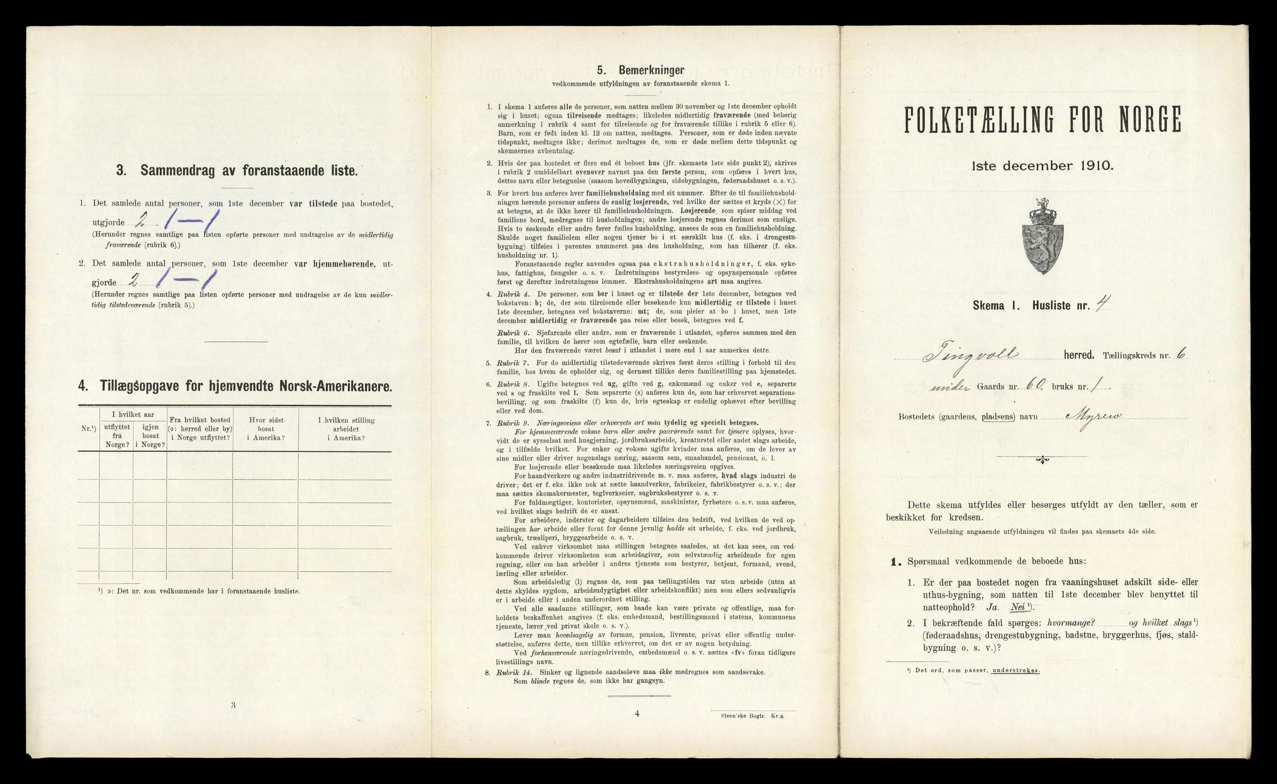 RA, 1910 census for Tingvoll, 1910, p. 605