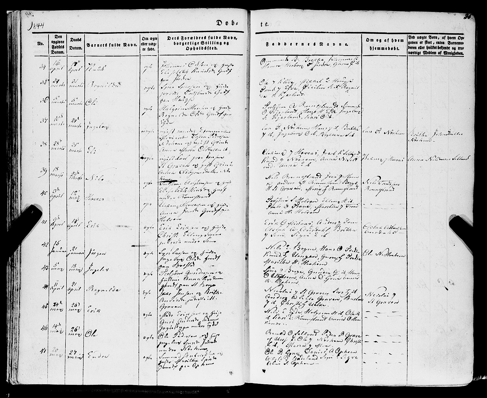 Ulvik sokneprestembete, AV/SAB-A-78801/H/Haa: Parish register (official) no. A 12, 1839-1853, p. 35