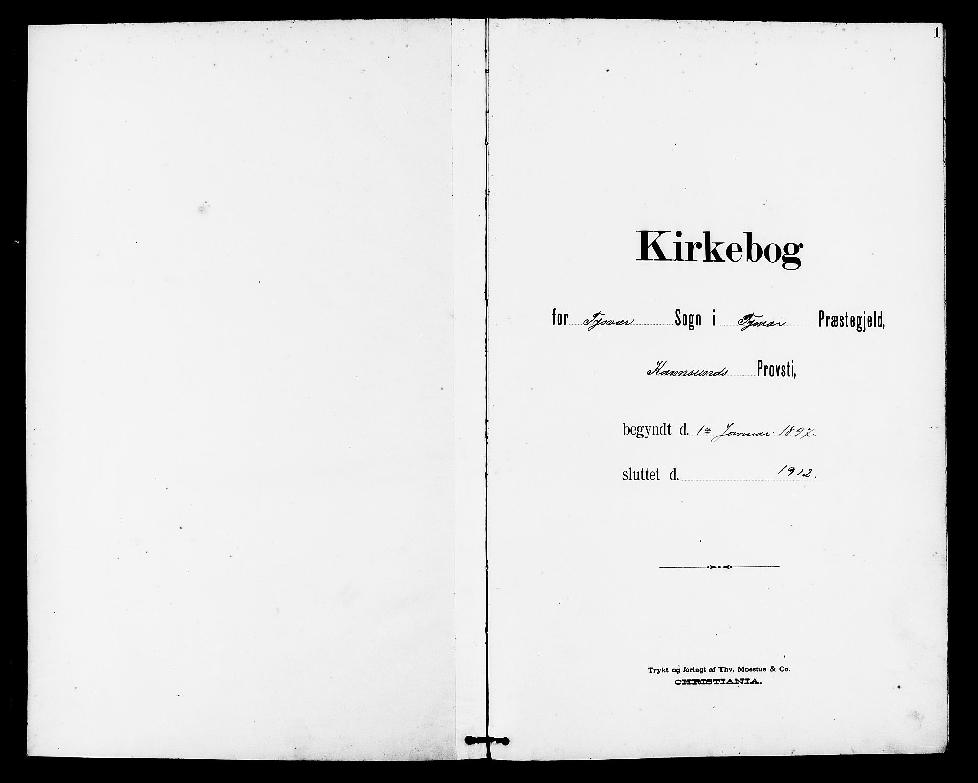 Tysvær sokneprestkontor, AV/SAST-A -101864/H/Ha/Haa/L0008: Parish register (official) no. A 8, 1897-1912, p. 1