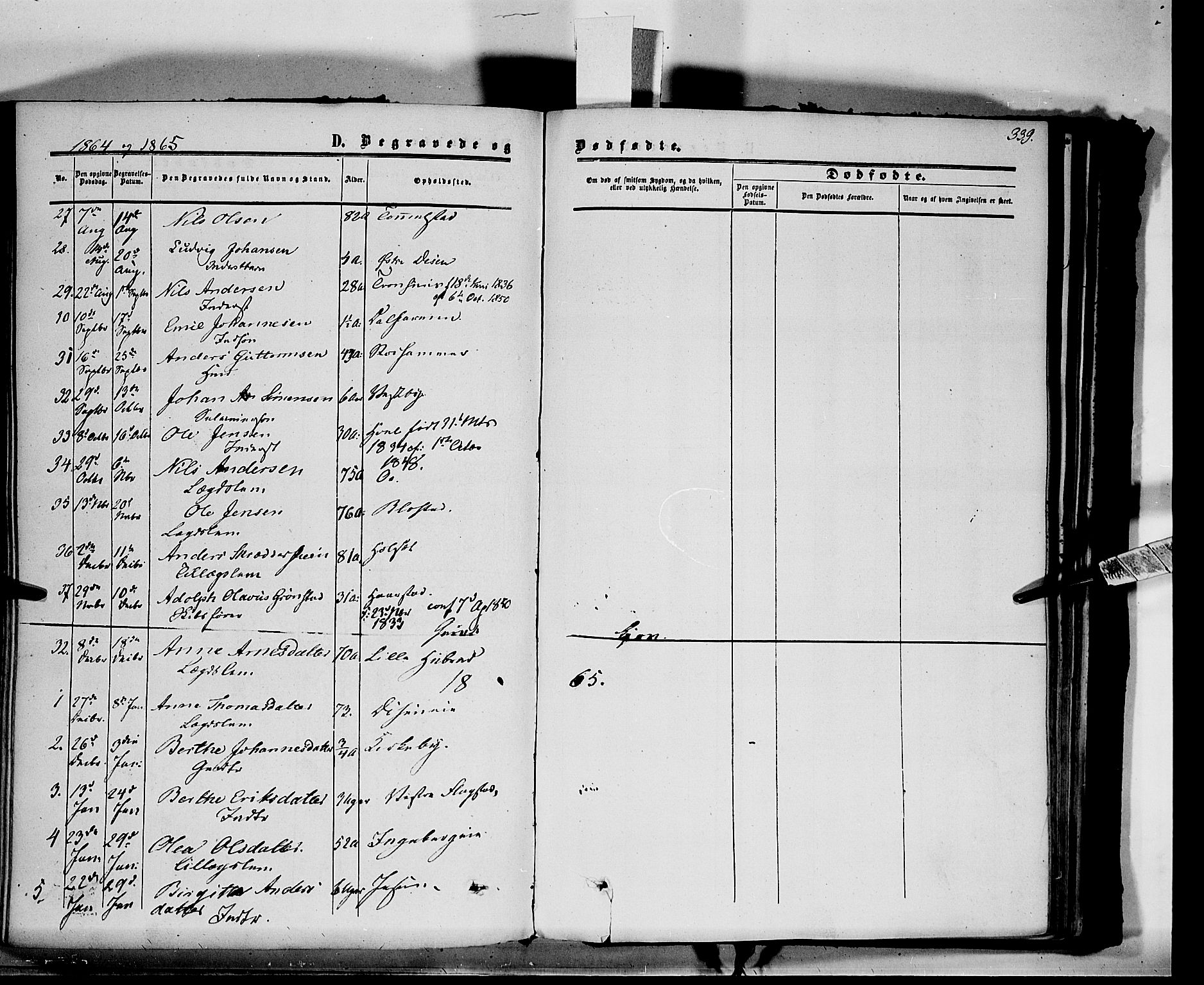 Vang prestekontor, Hedmark, SAH/PREST-008/H/Ha/Haa/L0012: Parish register (official) no. 12, 1855-1870, p. 339